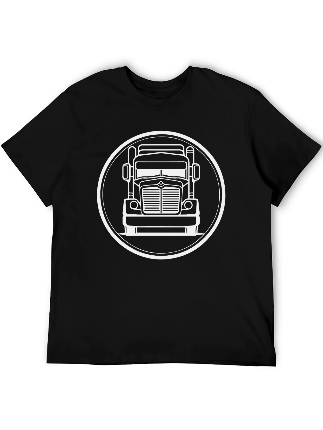 Truck Graphic T-Shirt - Black Crew Neck Tee