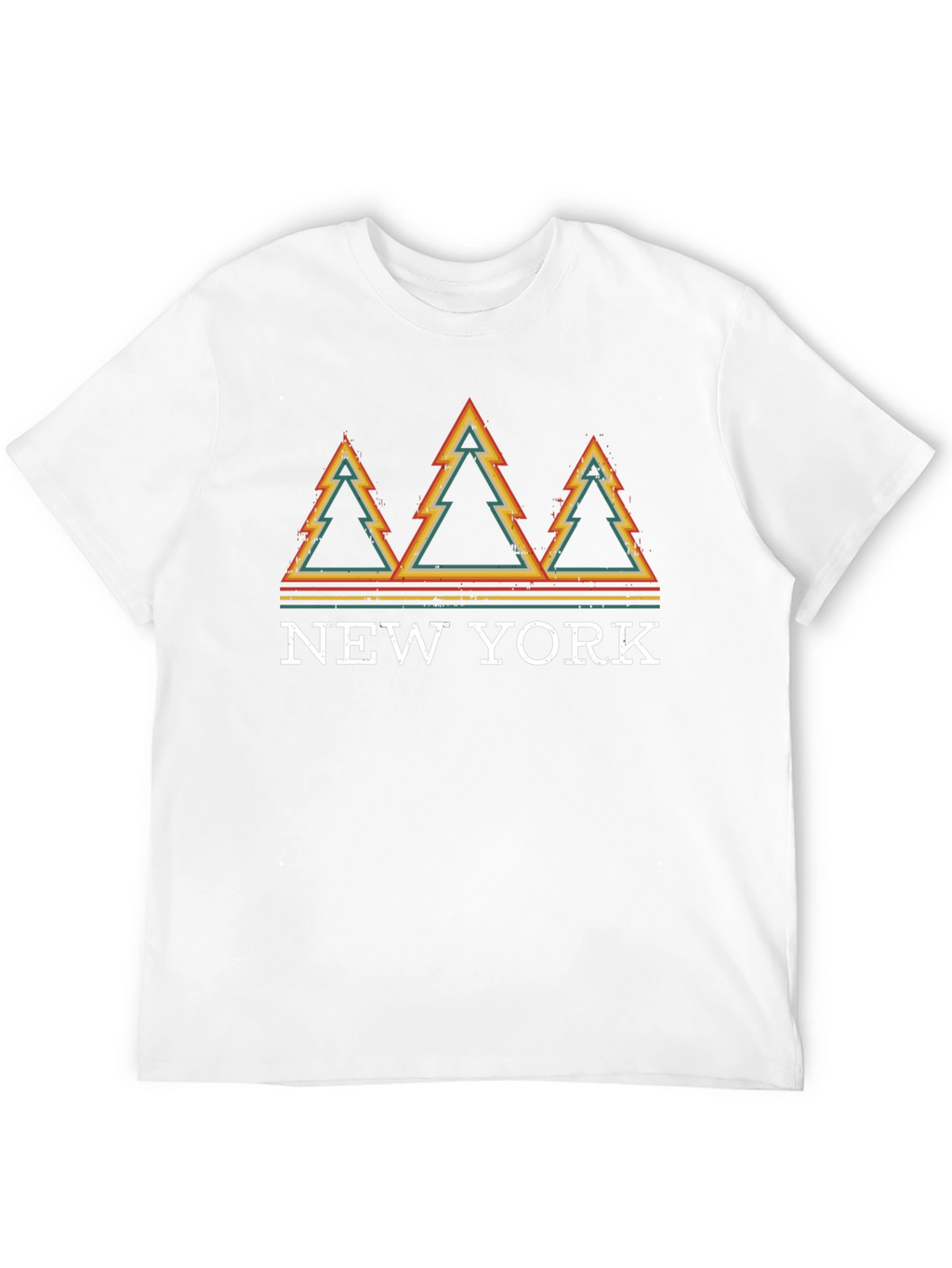 Retro New York Pine Tree Graphic T-Shirt