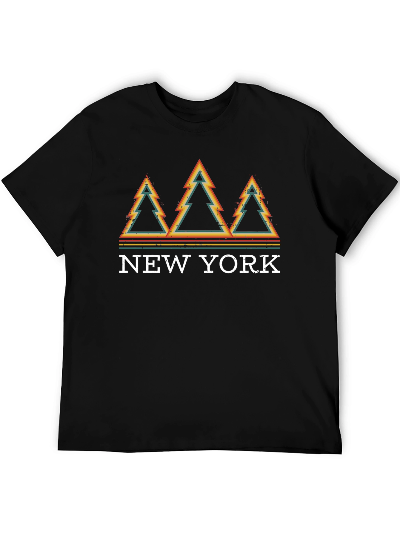 Retro New York Pine Tree Graphic T-Shirt