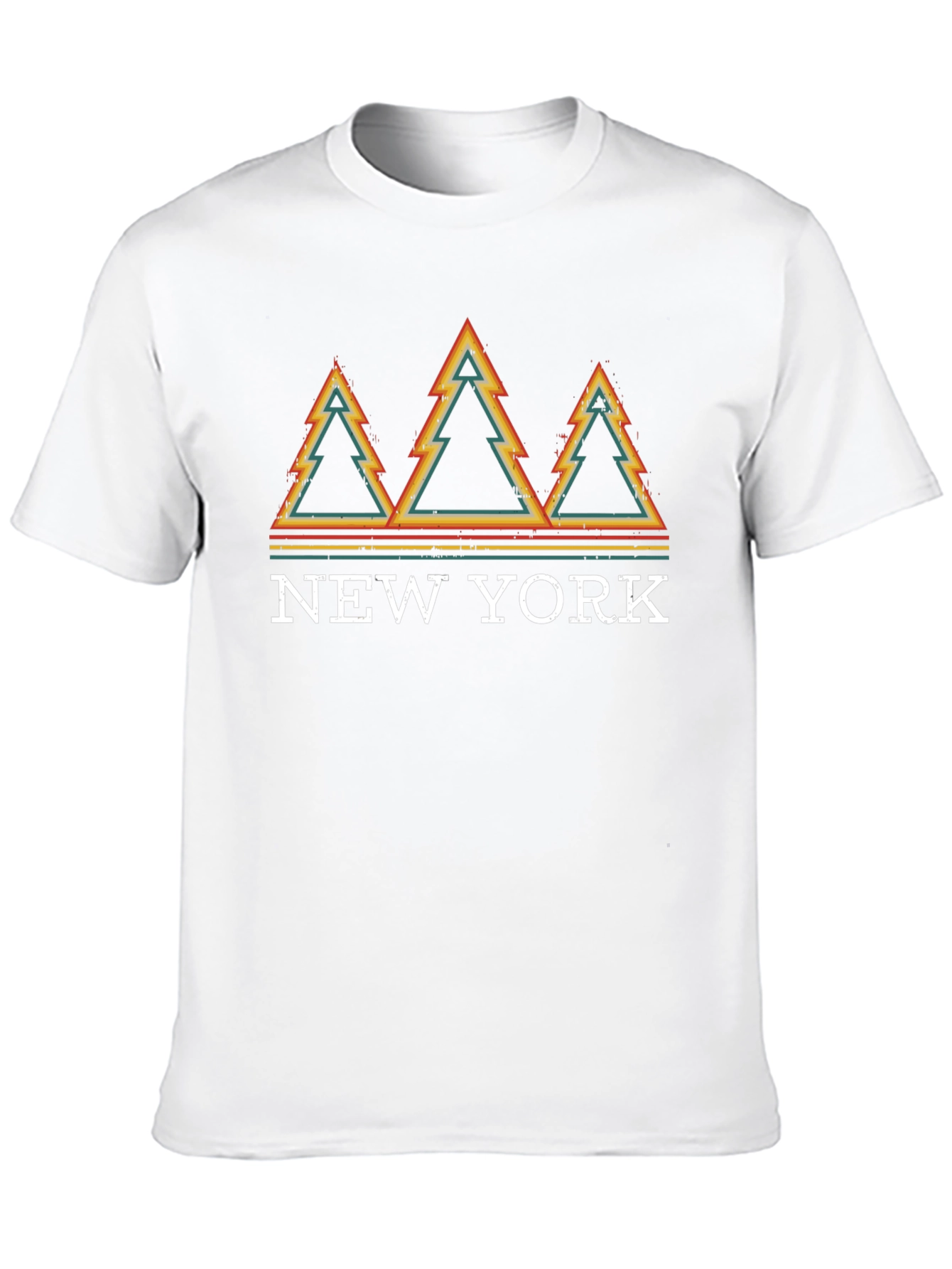 Retro New York Pine Tree Graphic T-Shirt