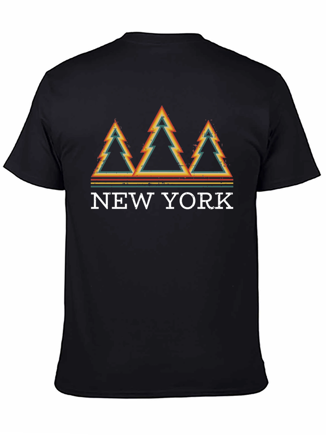 Retro New York Pine Tree Graphic T-Shirt