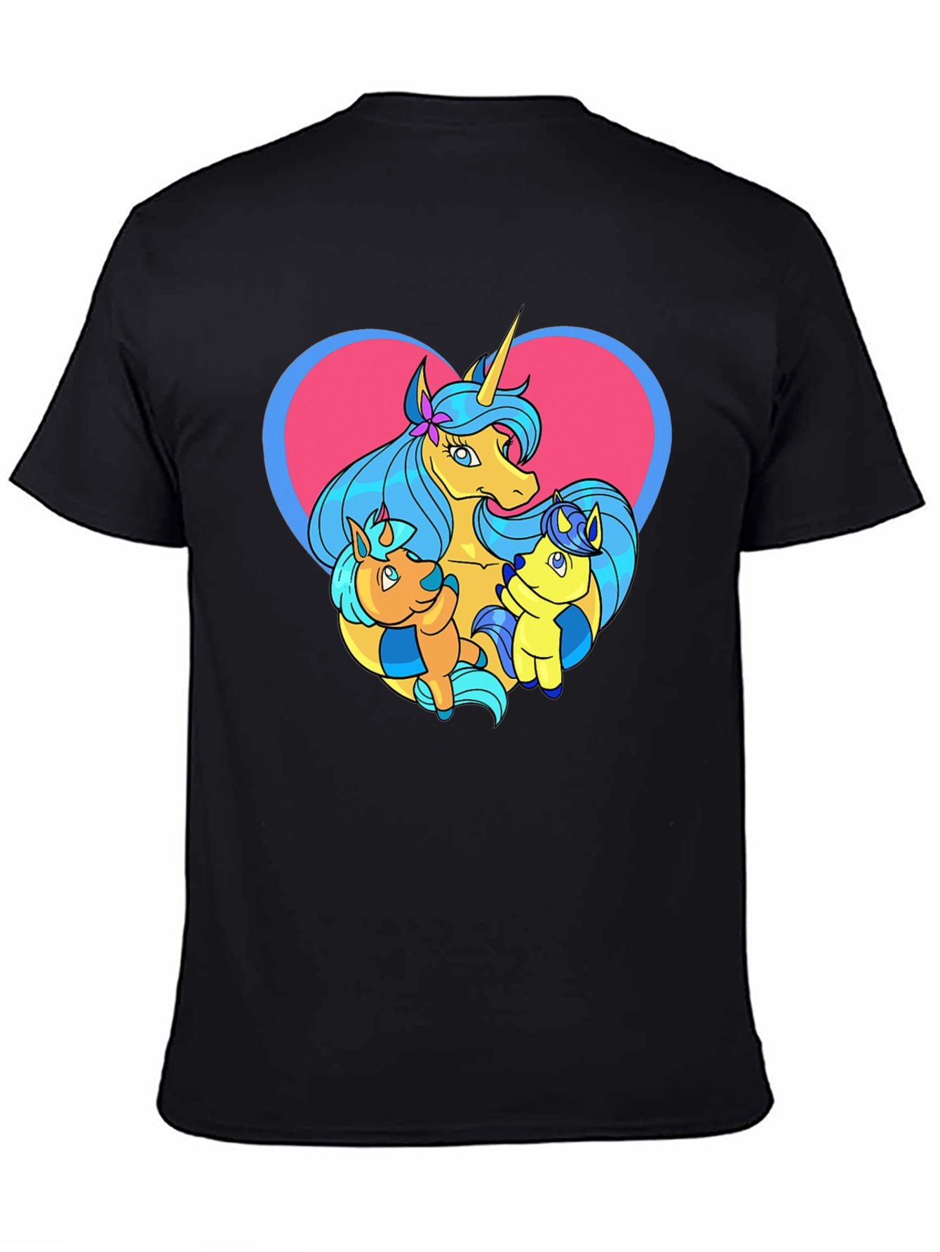 Unicorn Family Graphic Tee - Cute Cartoon T-Shirt