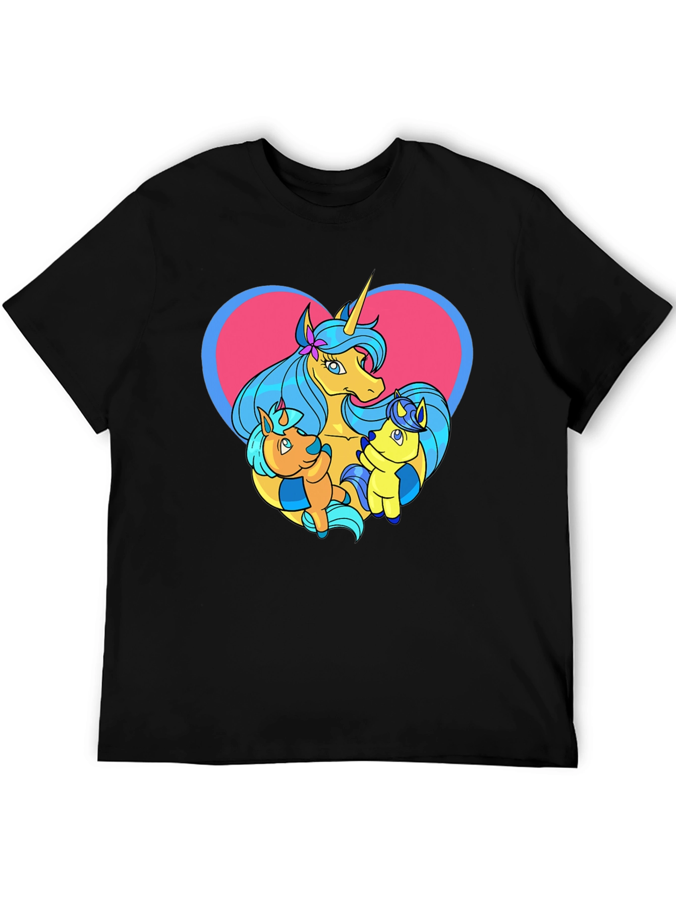 Unicorn Family Graphic Tee - Cute Cartoon T-Shirt