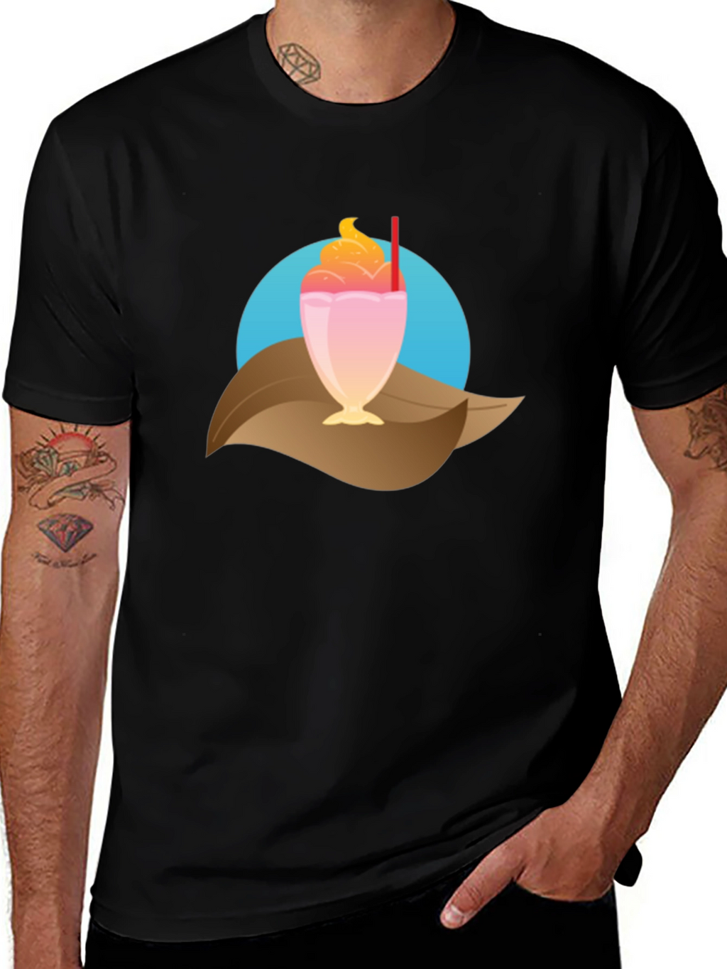 Tropical Milkshake Graphic Tee - Casual Summer Style