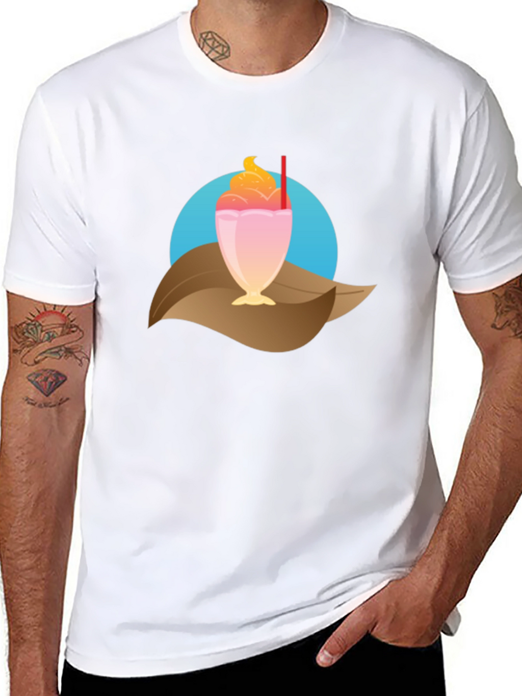 Tropical Milkshake Graphic Tee - Casual Summer Style