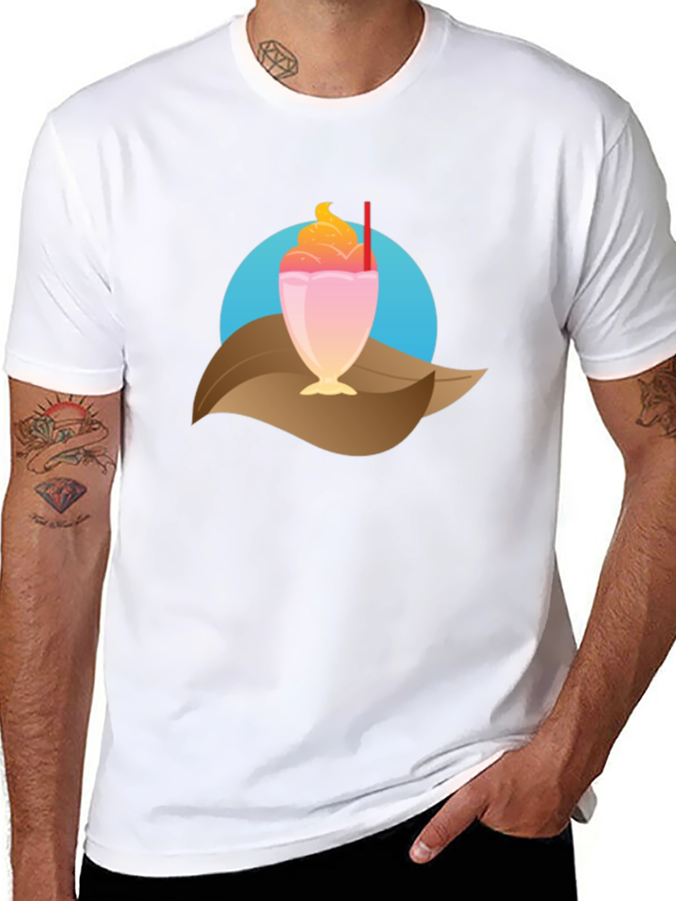 Tropical Milkshake Graphic Tee - Casual Summer Style