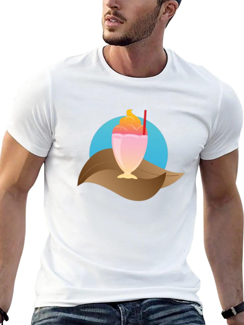 Tropical Milkshake Graphic Tee - Casual Summer Style