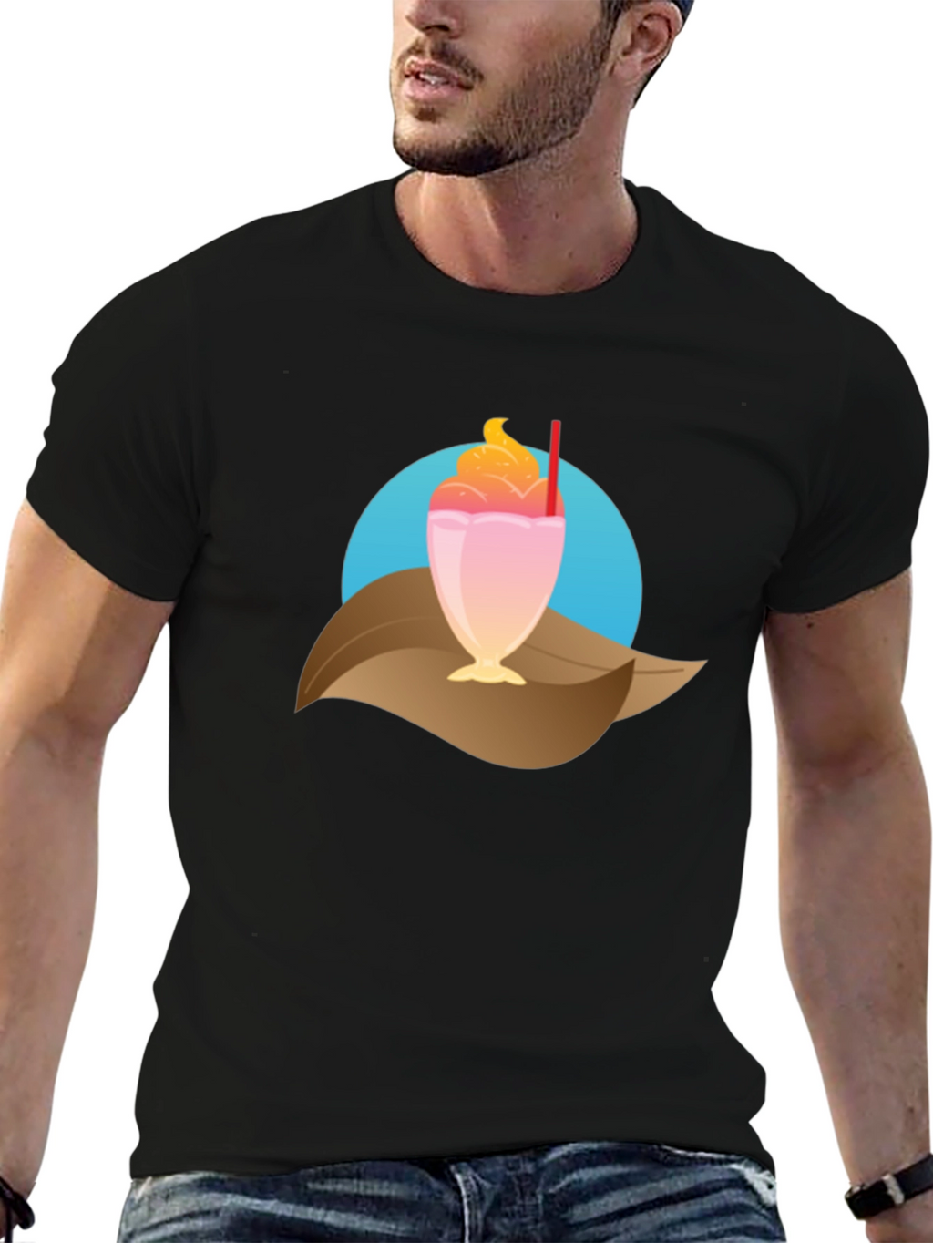 Tropical Milkshake Graphic Tee - Casual Summer Style