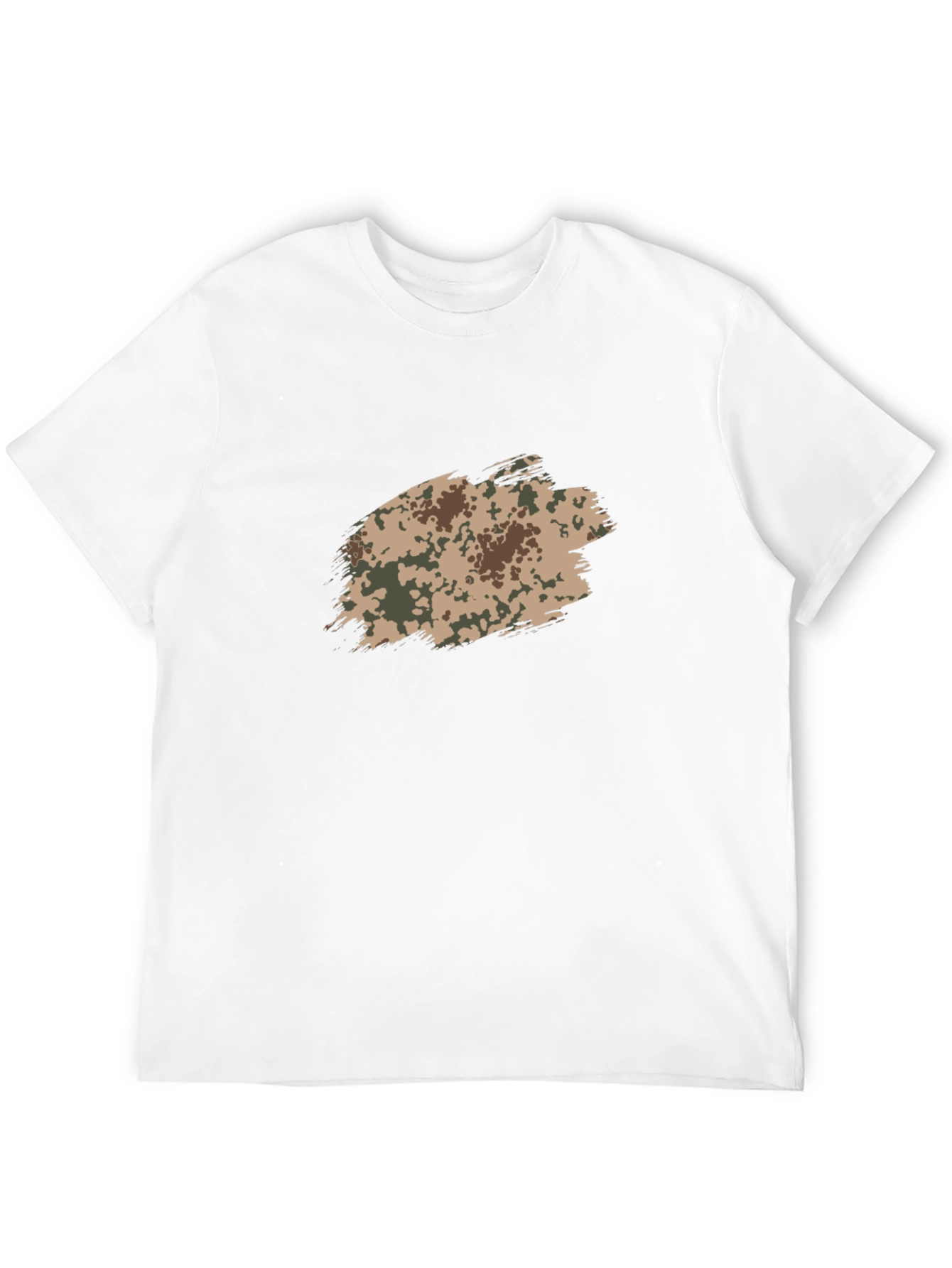 Mens Black T-Shirt with Camo Brushstroke Design
