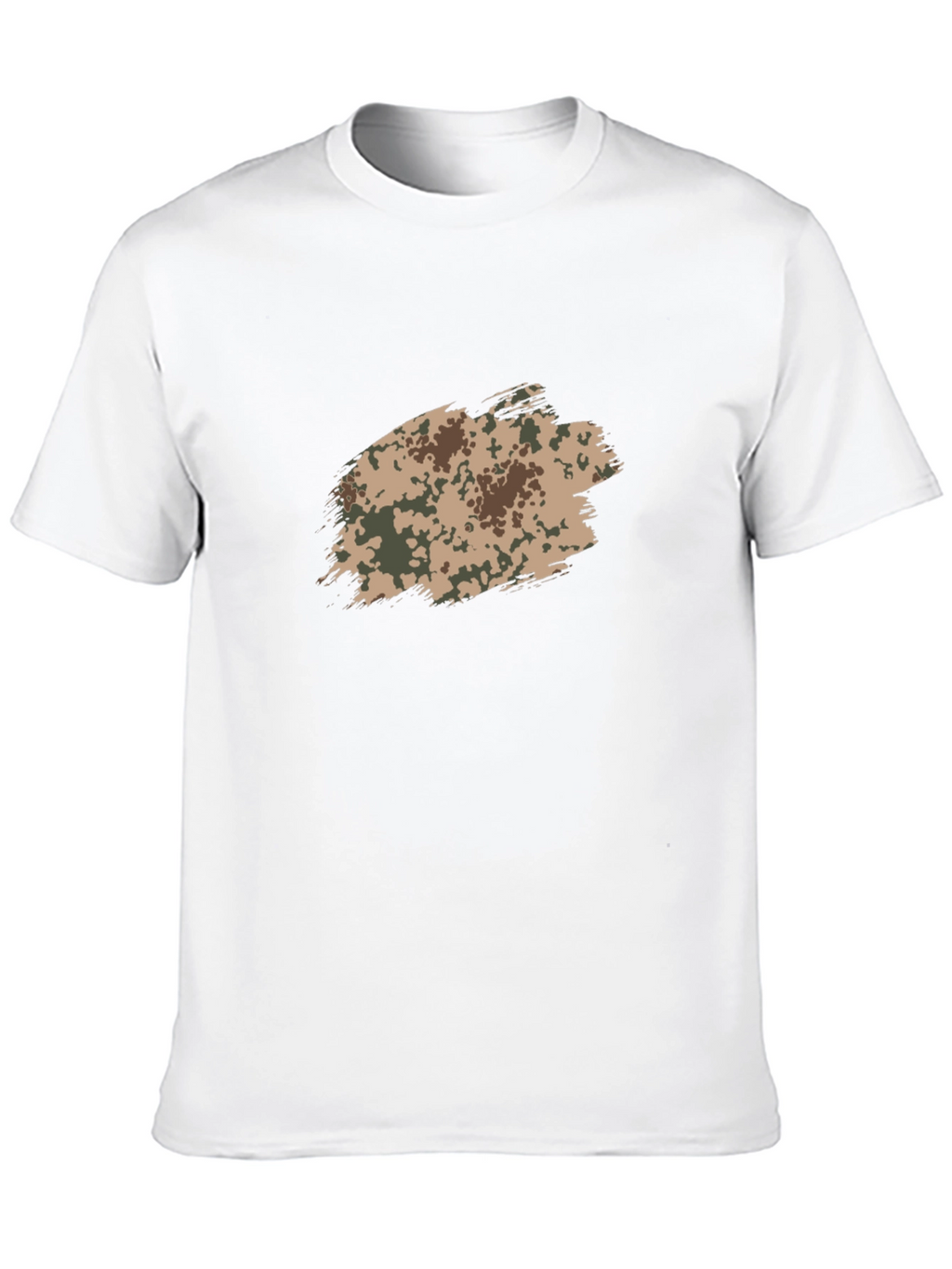 Mens Black T-Shirt with Camo Brushstroke Design