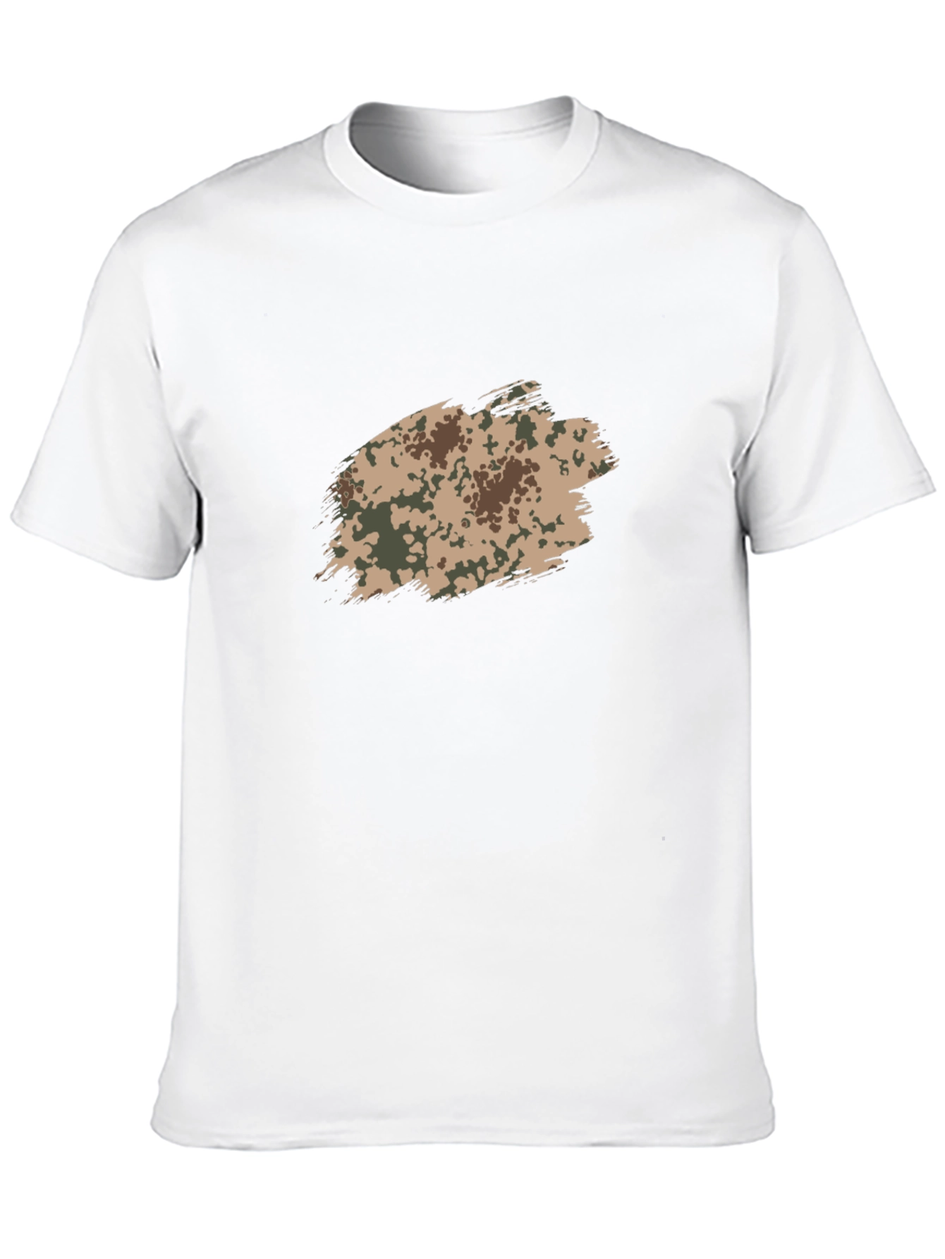Mens Black T-Shirt with Camo Brushstroke Design