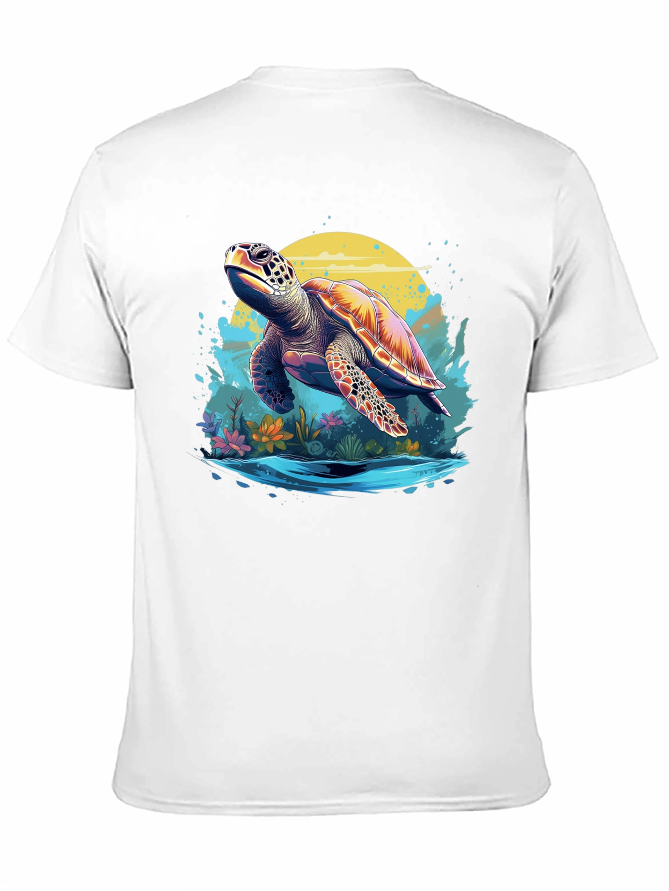 Turtle Graphic Print Black T-Shirt