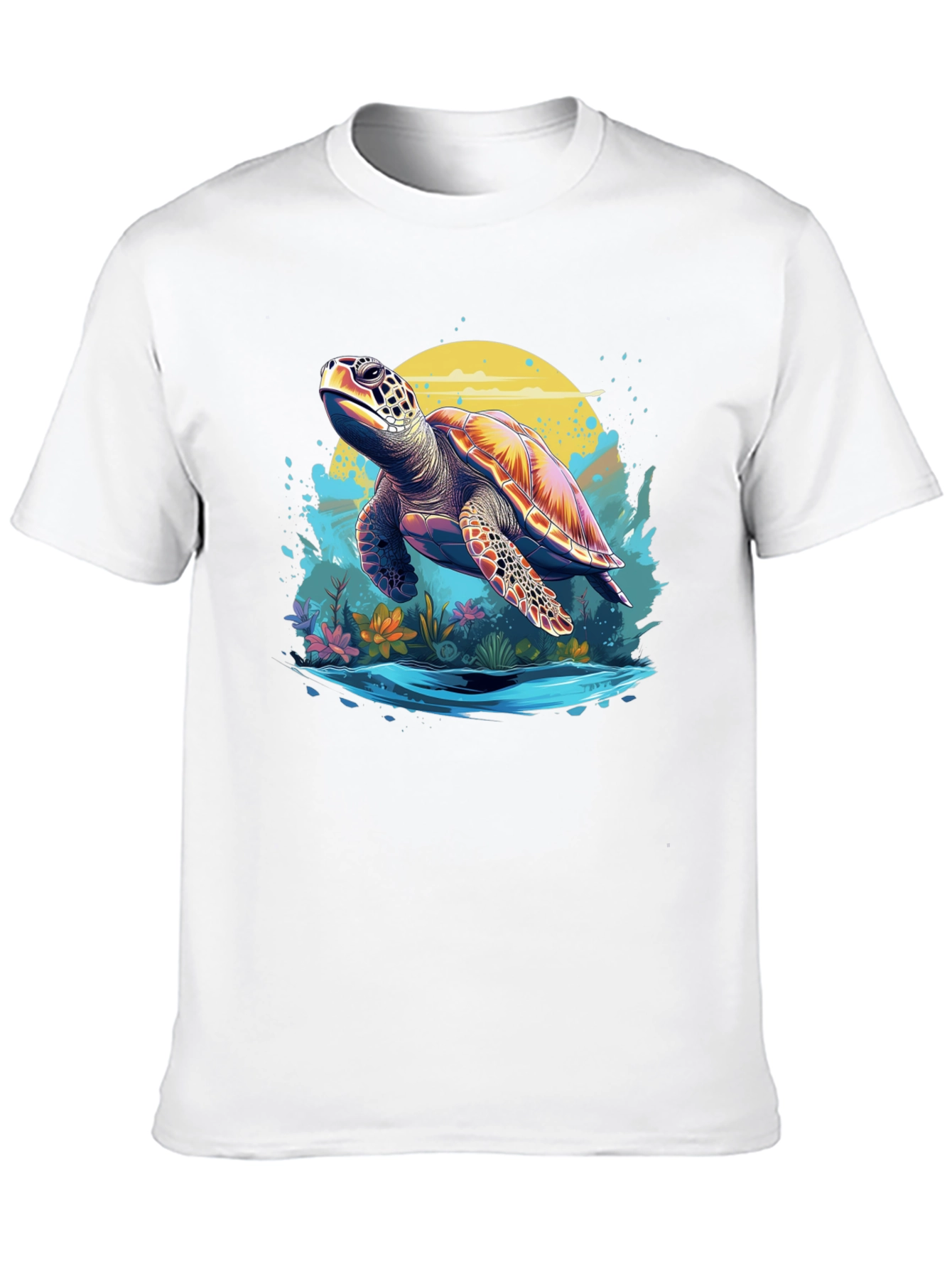 Turtle Graphic Print Black T-Shirt