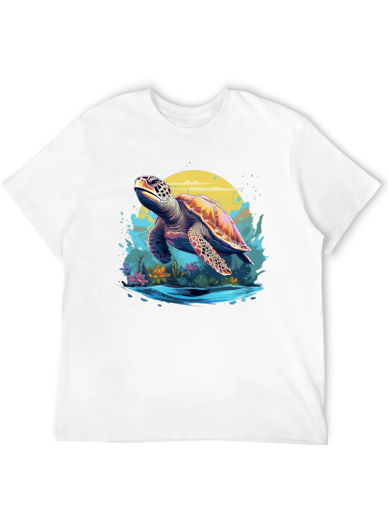 Turtle Graphic Print Black T-Shirt