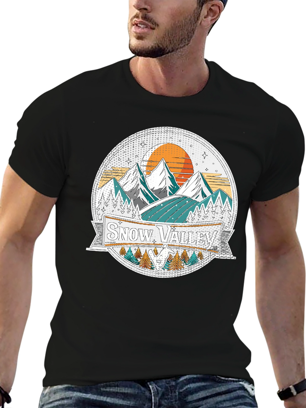 Snow Valley Graphic Tee - Mountain Adventure