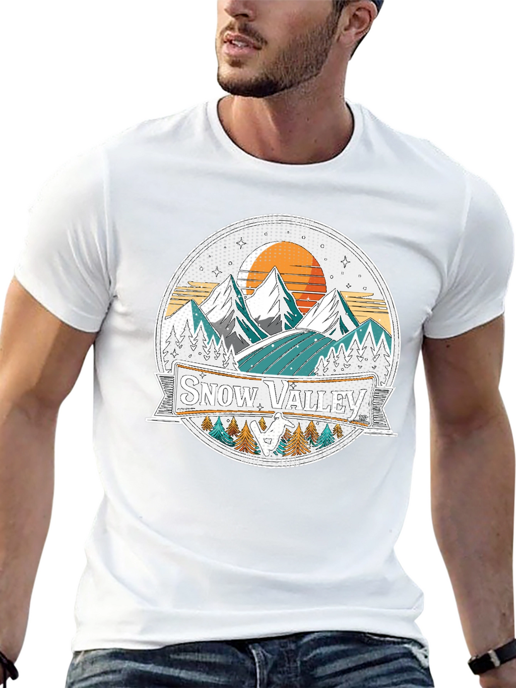 Snow Valley Graphic Tee - Mountain Adventure
