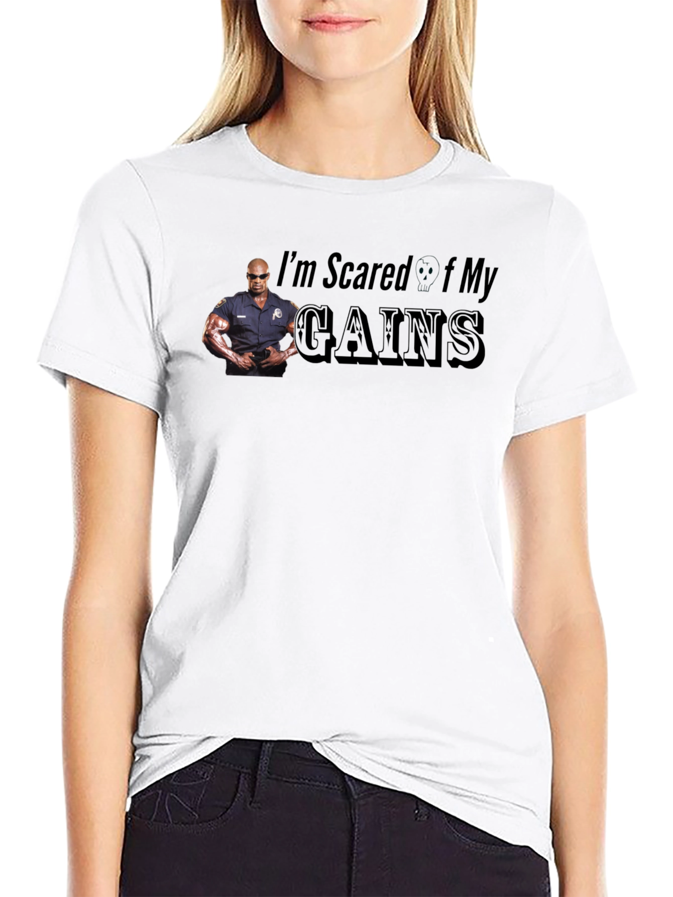 Im Scared Of My Gains Funny Graphic T-Shirt
