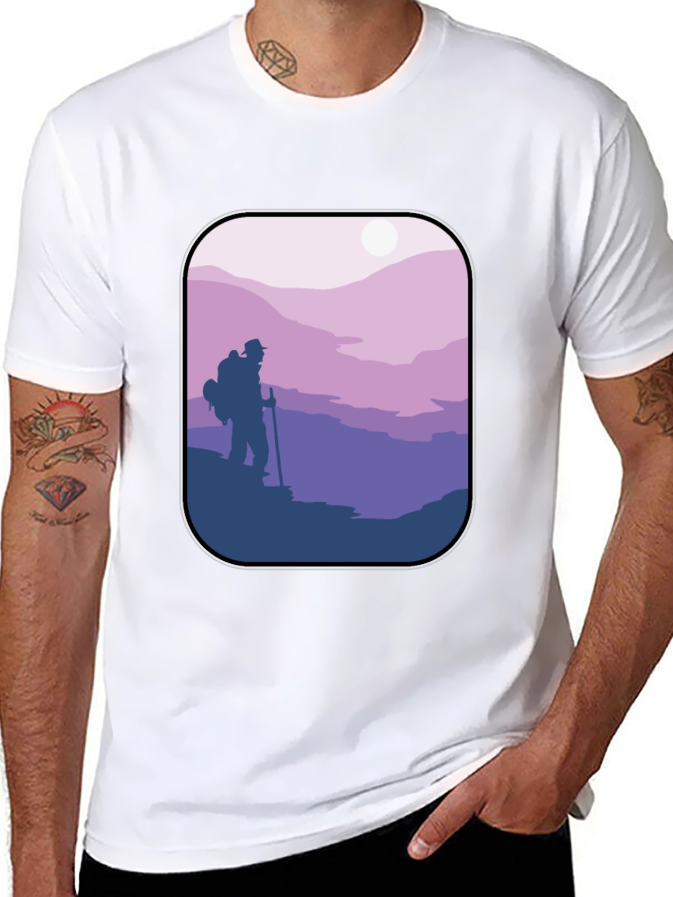 Hiking Adventure Graphic Tee - Black Cotton Comfort