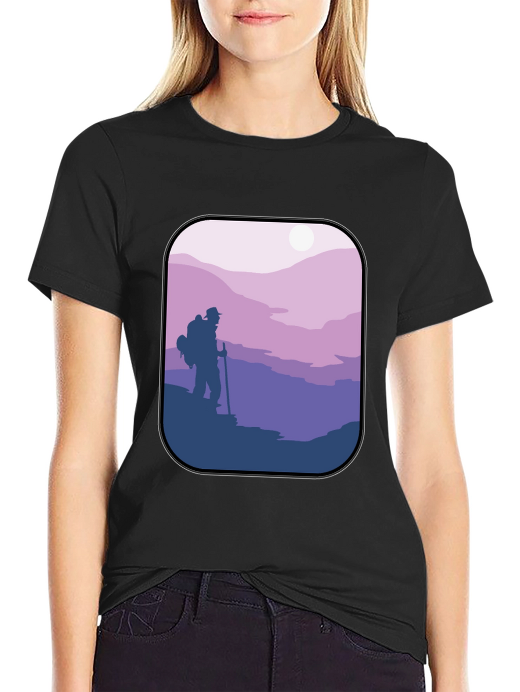Hiking Adventure Graphic Tee - Black Cotton Comfort