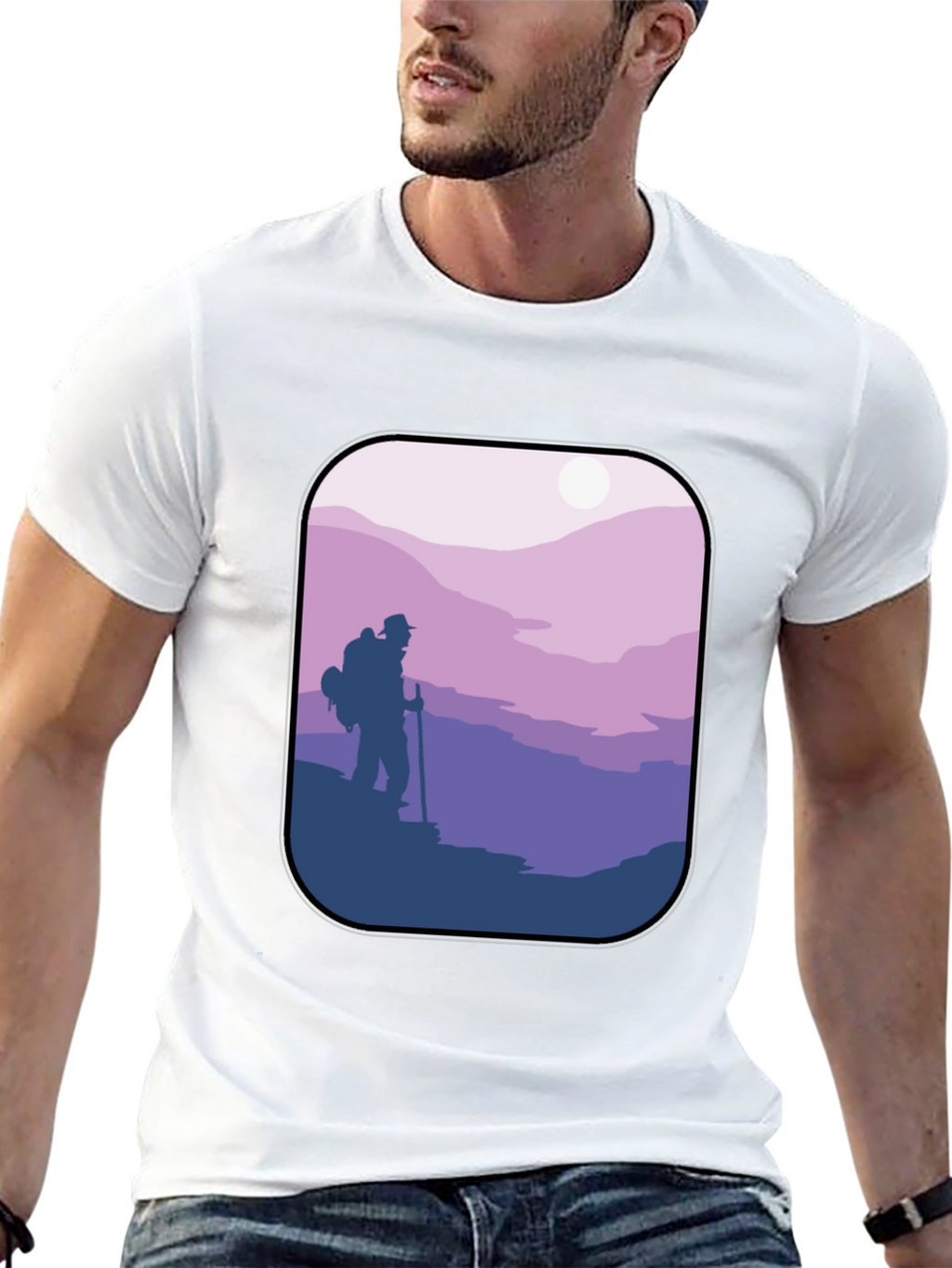 Hiking Adventure Graphic Tee - Black Cotton Comfort
