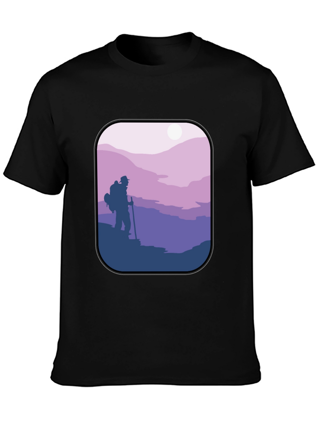 Hiking Adventure Graphic Tee - Black Cotton Comfort