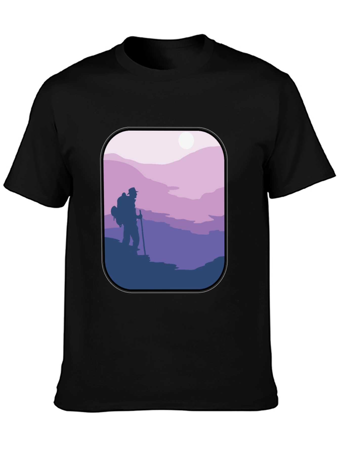 Hiking Adventure Graphic Tee - Black Cotton Comfort