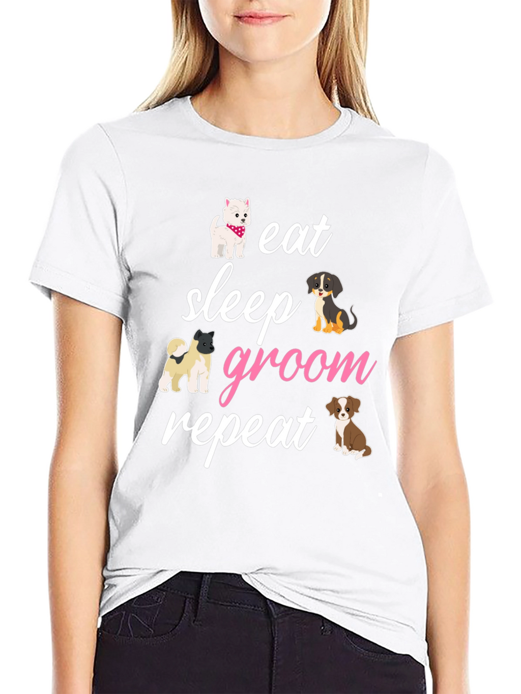 Eat Sleep Groom Repeat Dog Lover T-Shirt