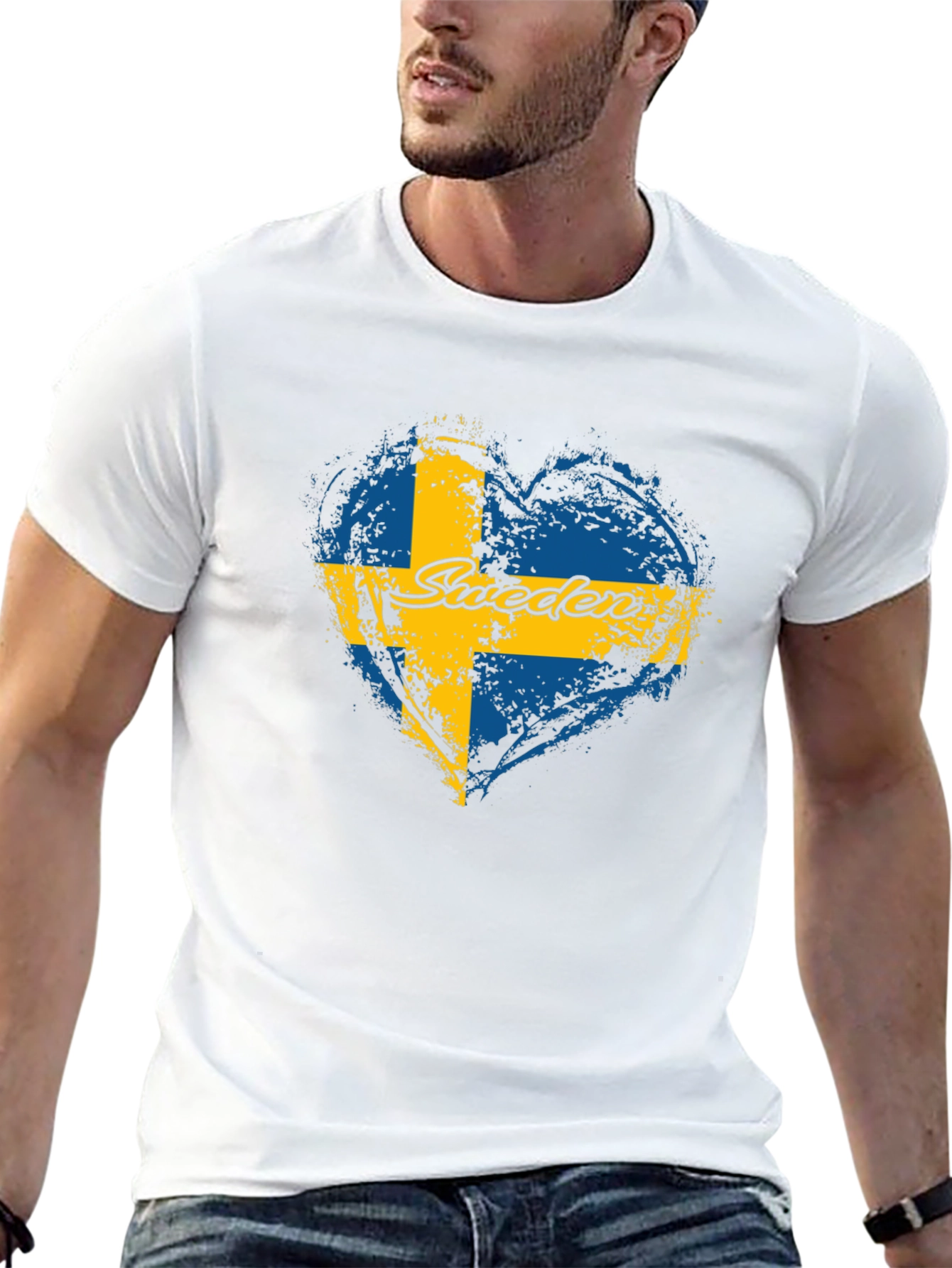 Sweden Flag Heart T-Shirt - Love Swedish Pride