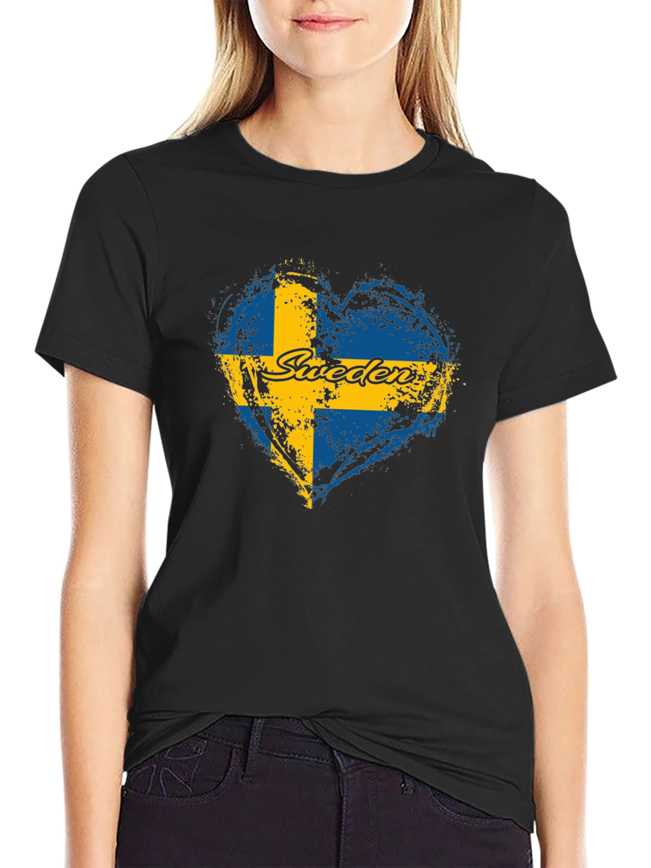 Sweden Flag Heart T-Shirt - Love Swedish Pride