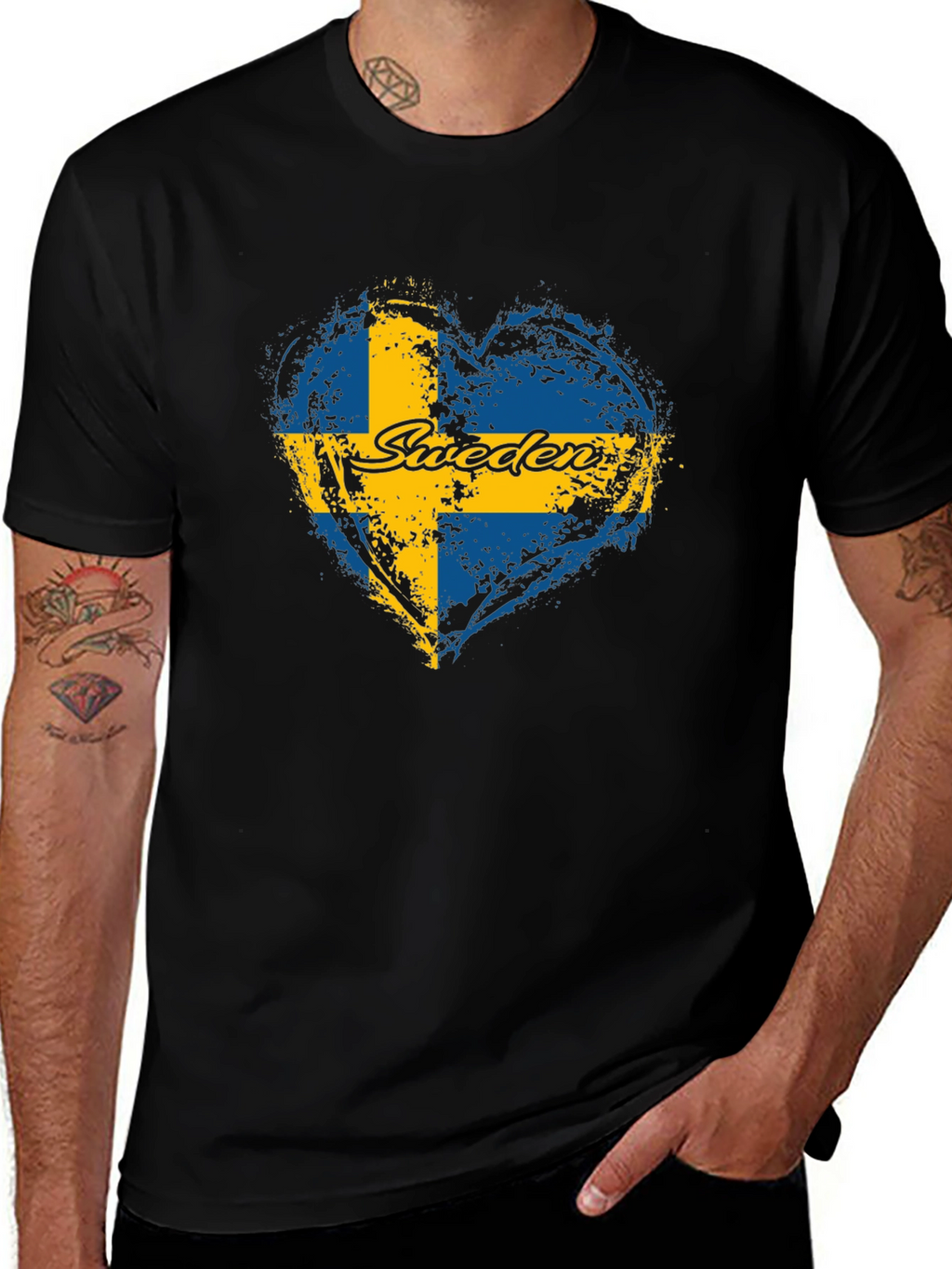 Sweden Flag Heart T-Shirt - Love Swedish Pride