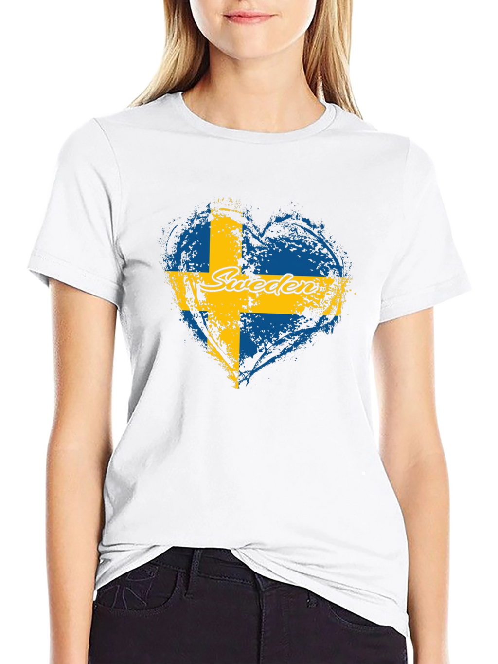 Sweden Flag Heart T-Shirt - Love Swedish Pride