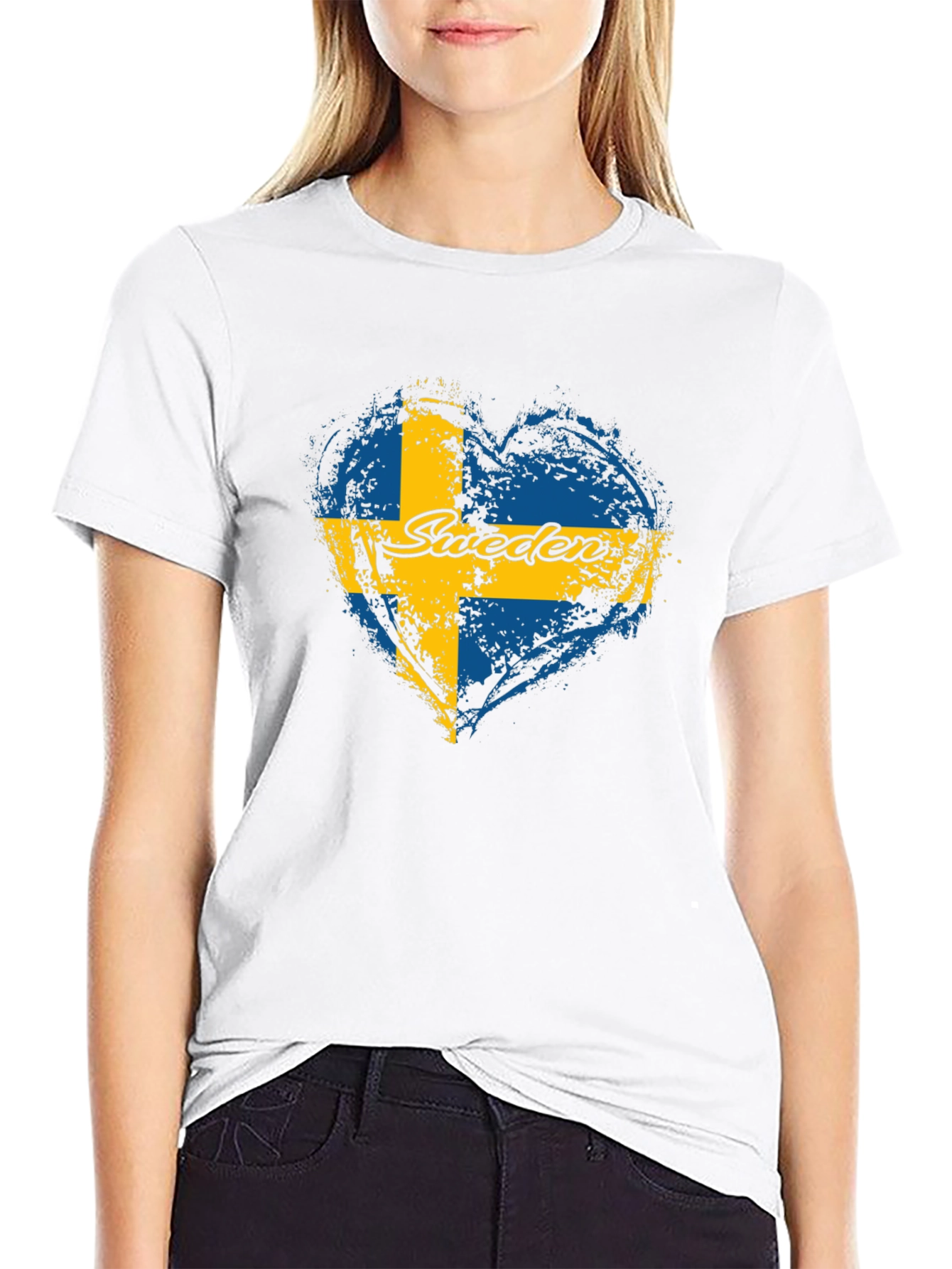 Sweden Flag Heart T-Shirt - Love Swedish Pride
