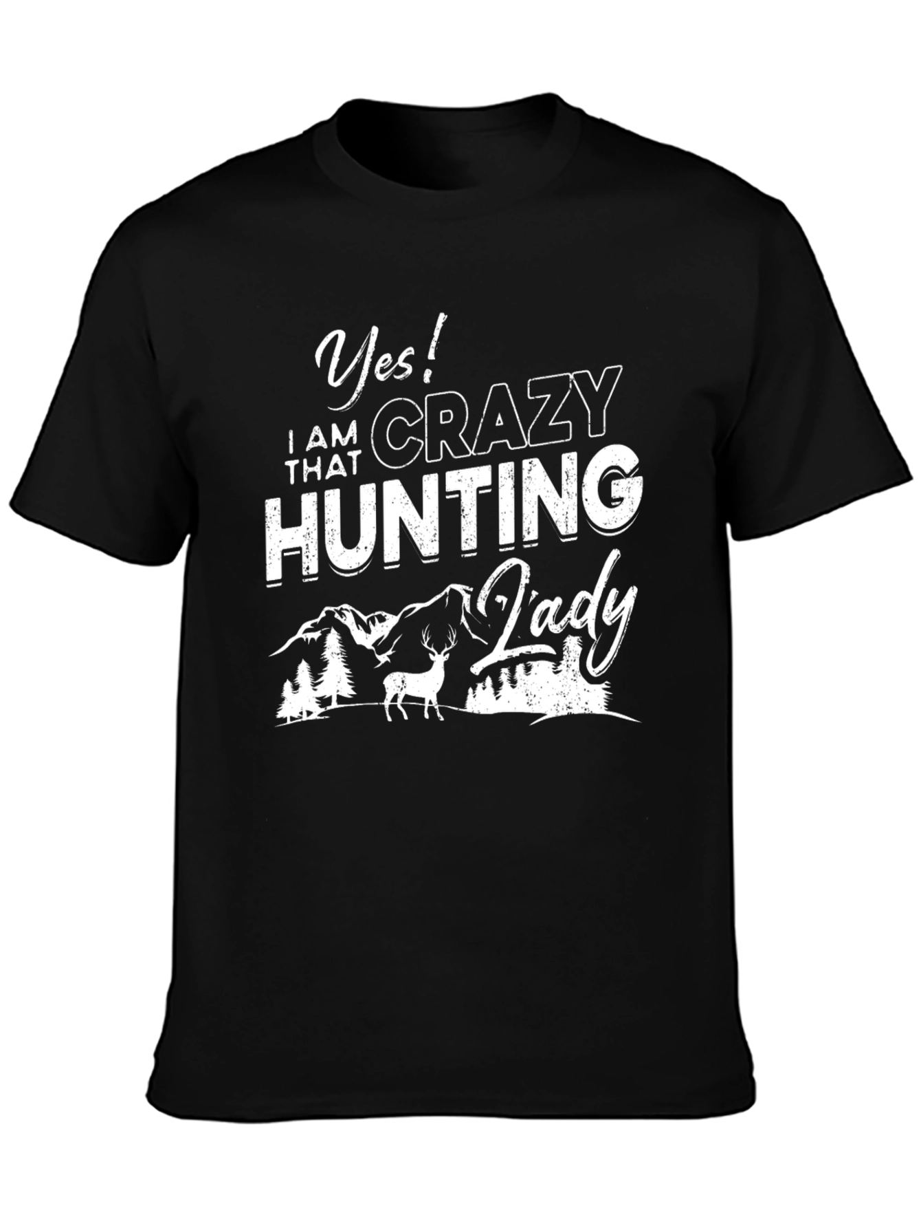 Crazy Hunting Lady Graphic Tee