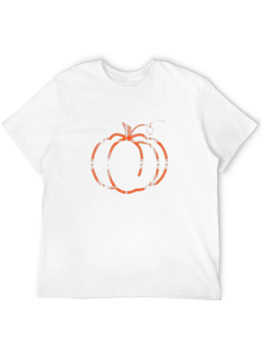 Pumpkin Plaid Graphic Tee - Black Cotton Blend