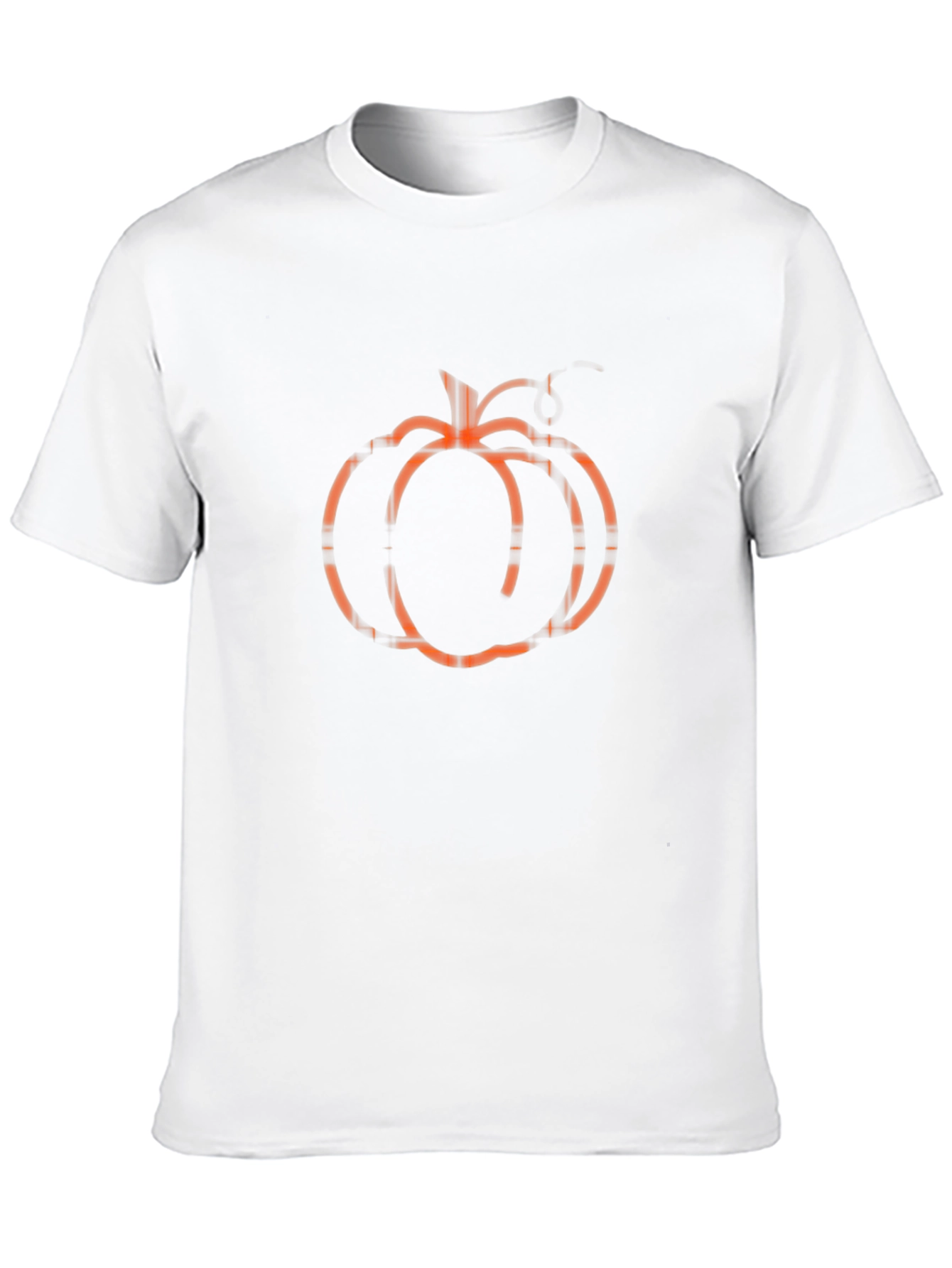 Pumpkin Plaid Graphic Tee - Black Cotton Blend
