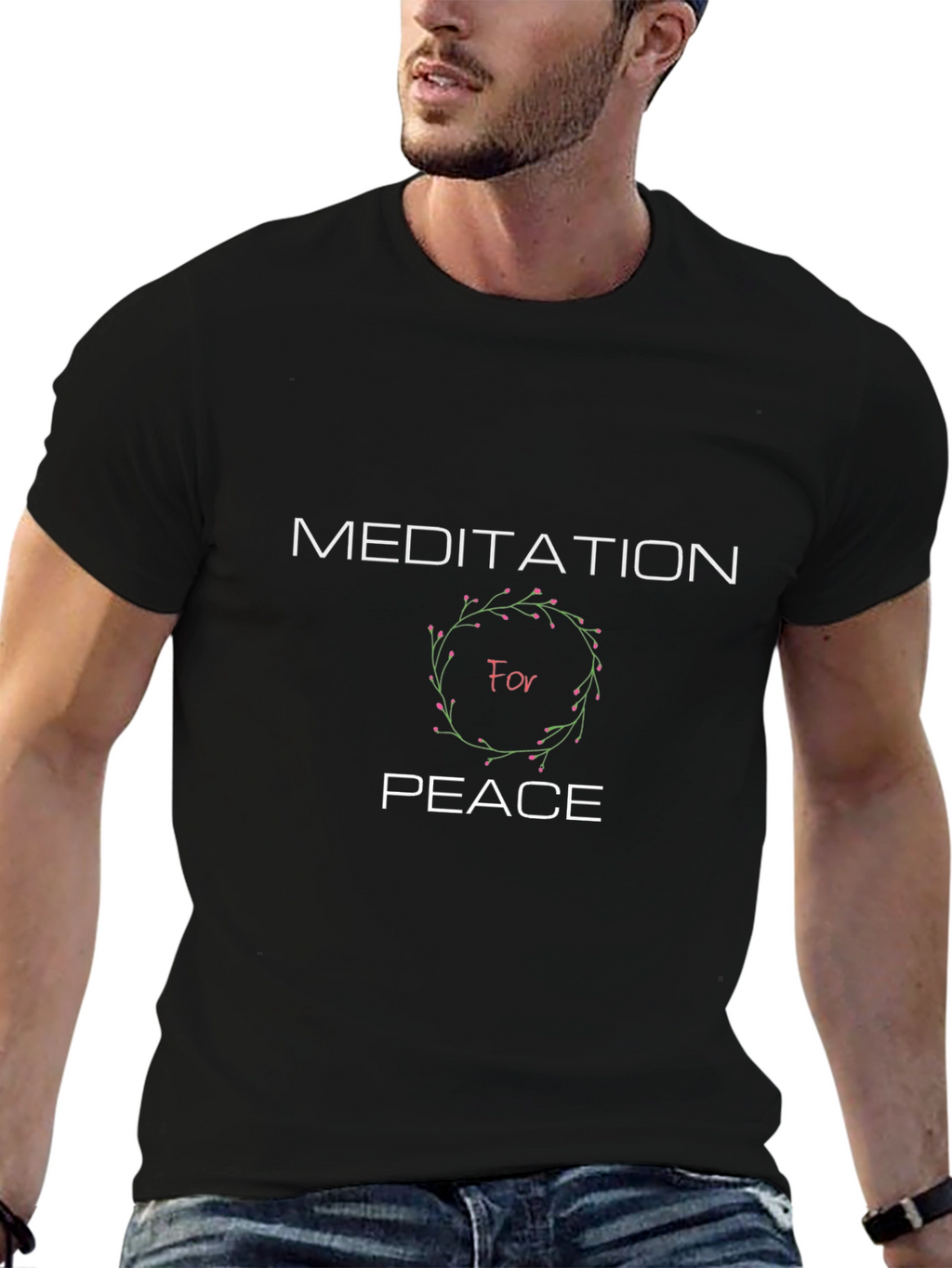 Meditation for Peace Black T-Shirt