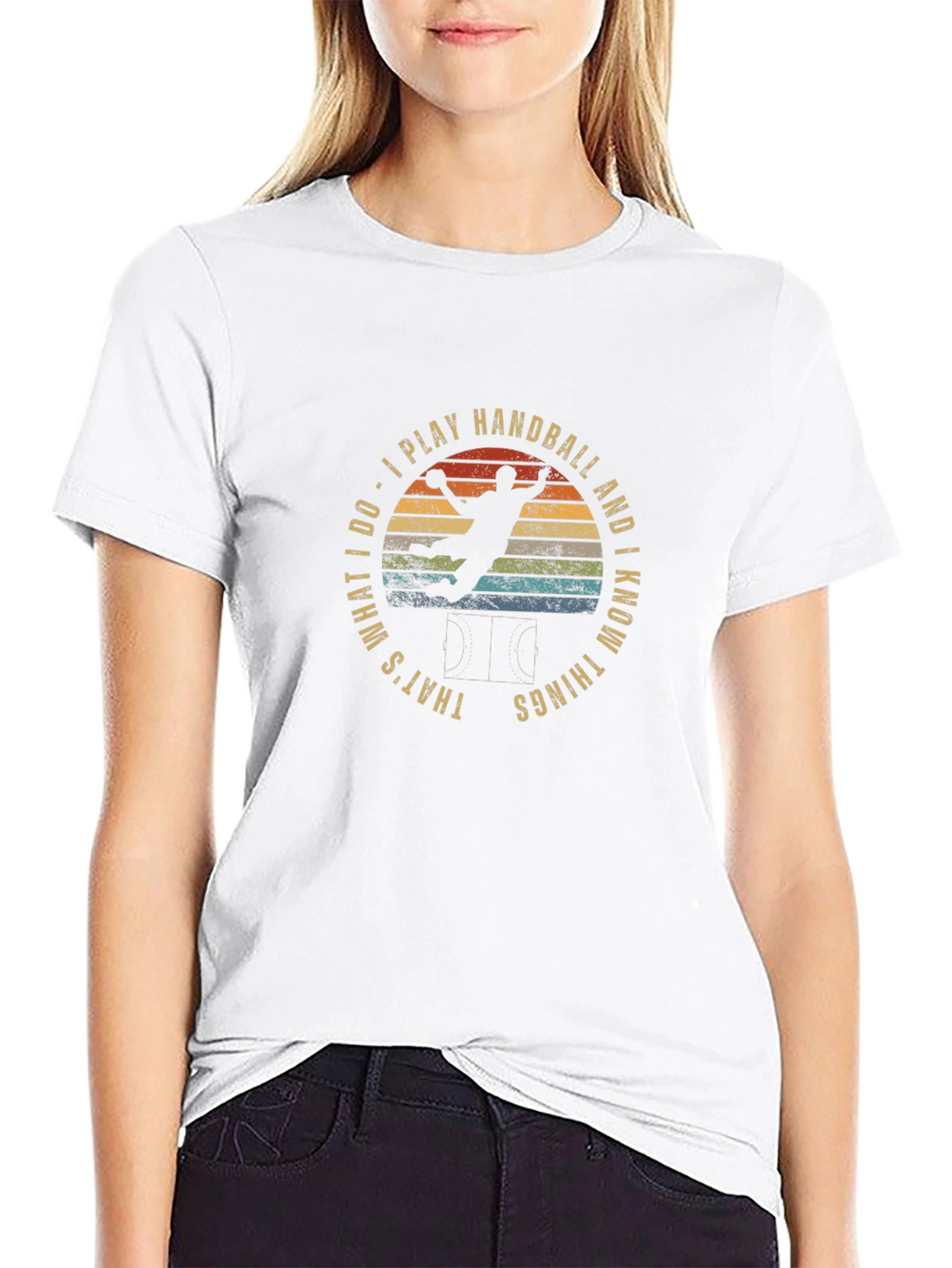 Handball Player Retro Graphic T-Shirt