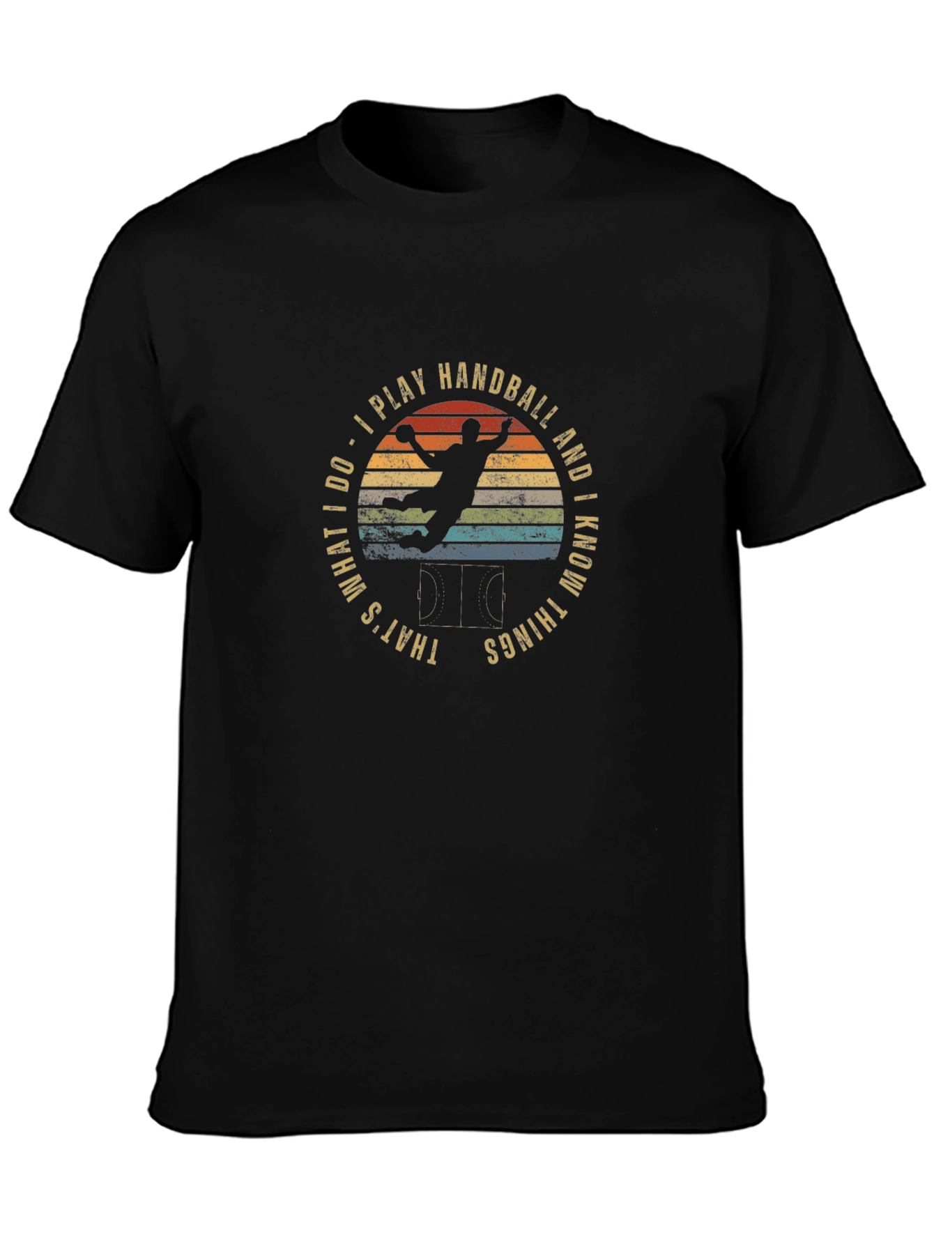 Handball Player Retro Graphic T-Shirt