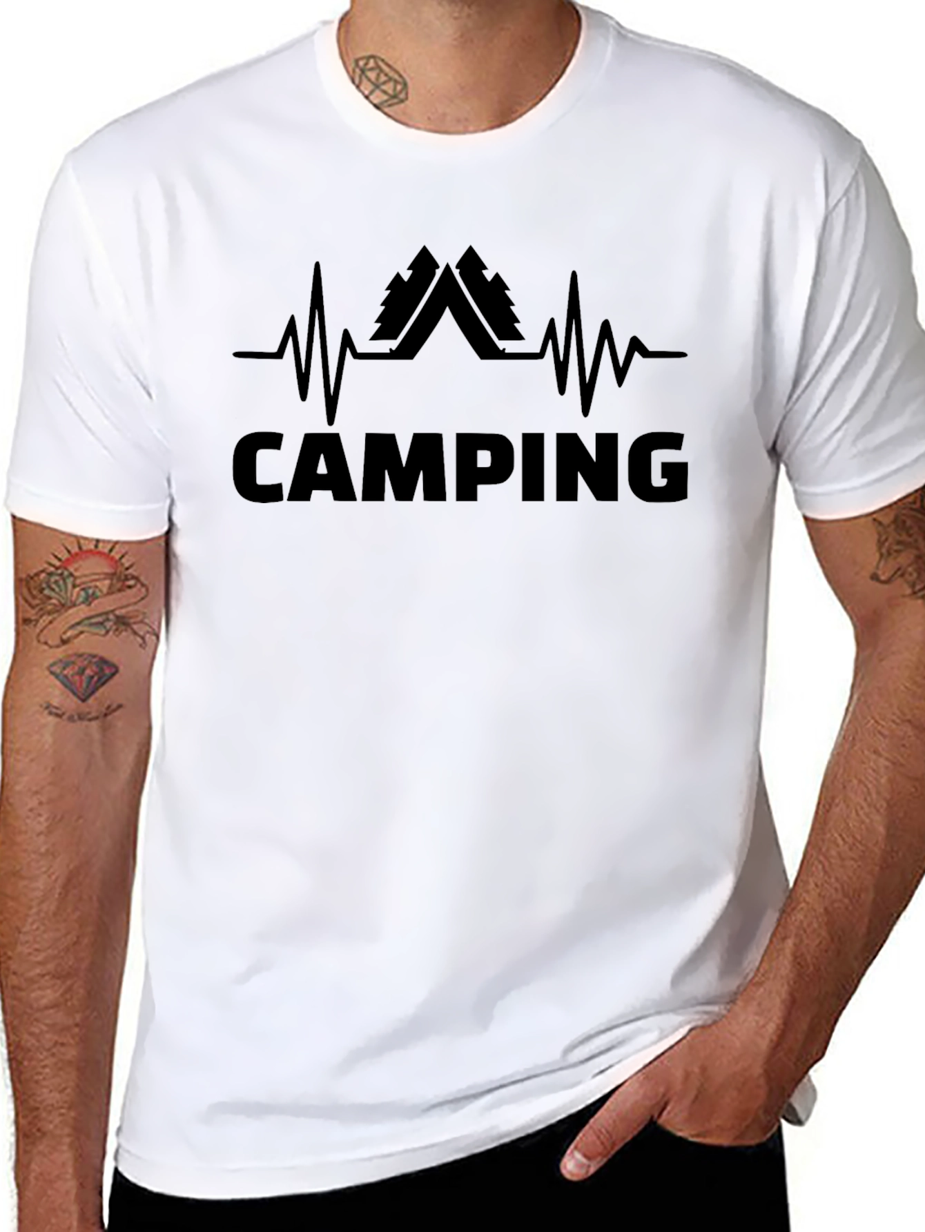Camping Heartbeat T-Shirt - Nature Adventure Tee