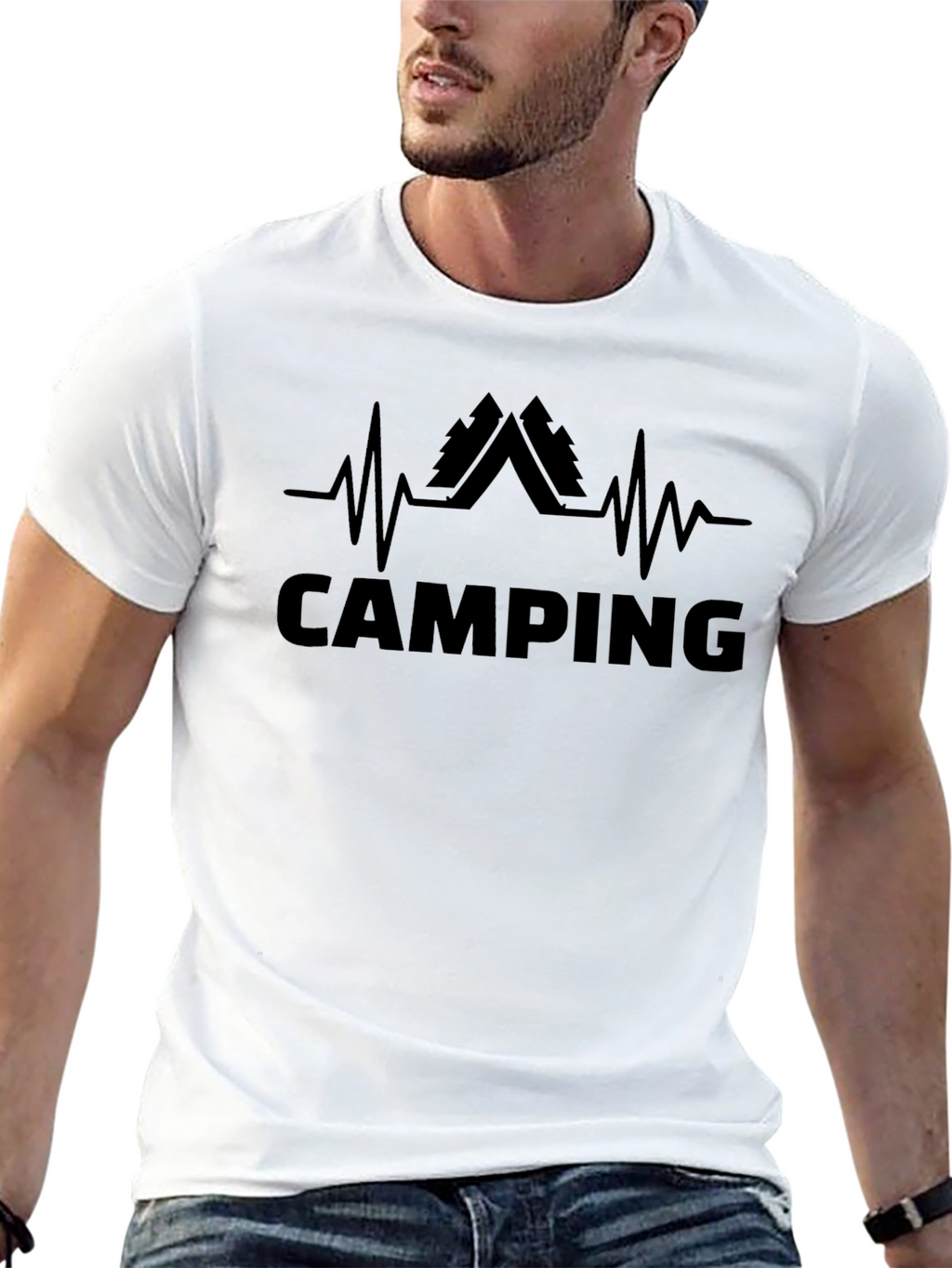 Camping Heartbeat T-Shirt - Nature Adventure Tee