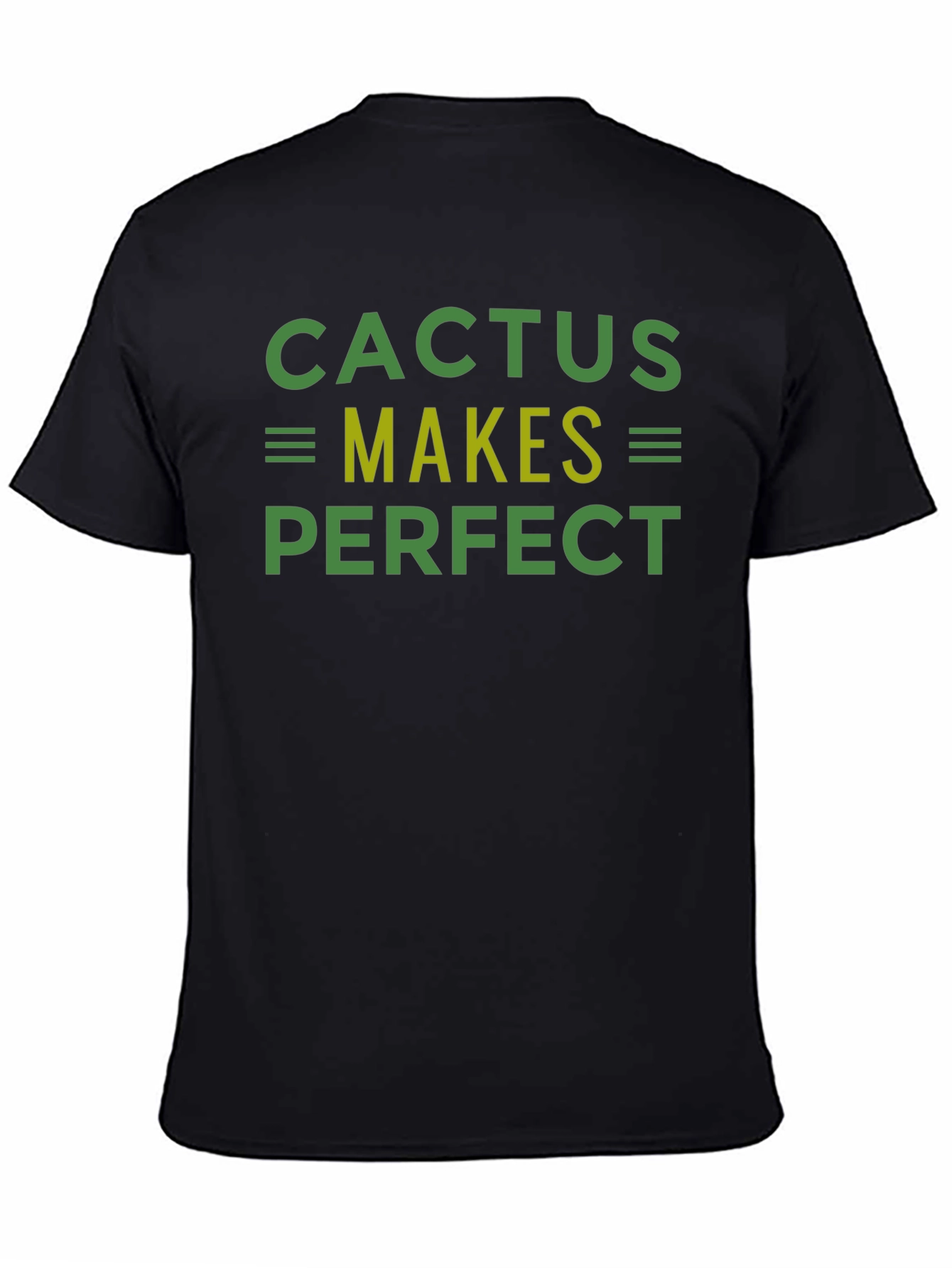 Cactus Makes Perfect Graphic Tee - Black Cotton T-Shirt