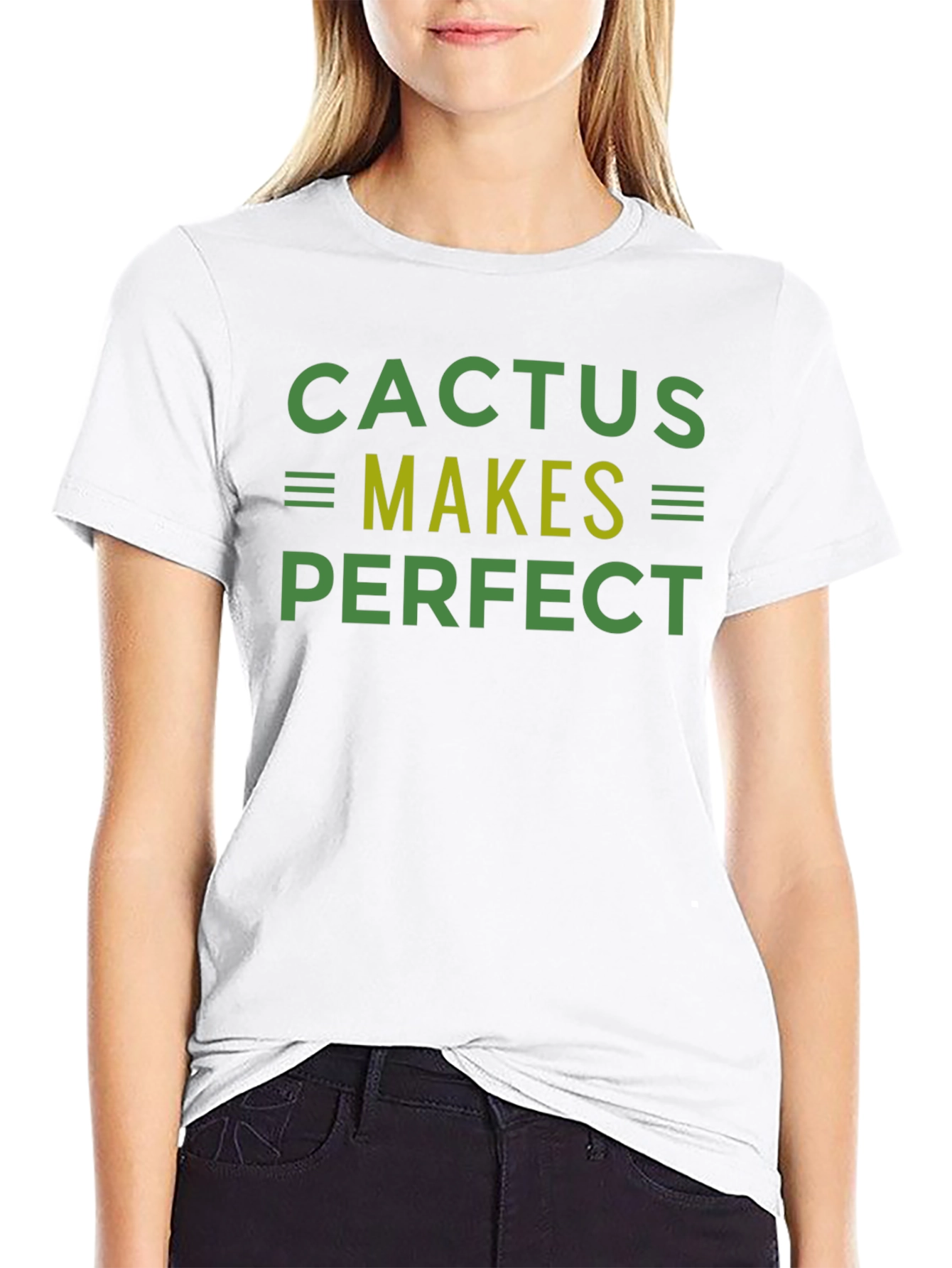 Cactus Makes Perfect Graphic Tee - Black Cotton T-Shirt
