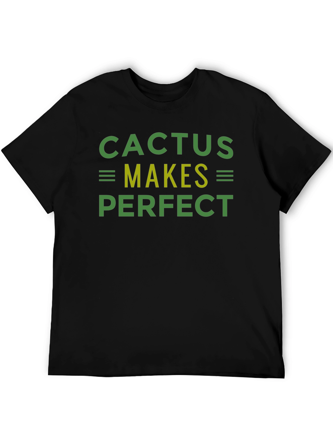 Cactus Makes Perfect Graphic Tee - Black Cotton T-Shirt
