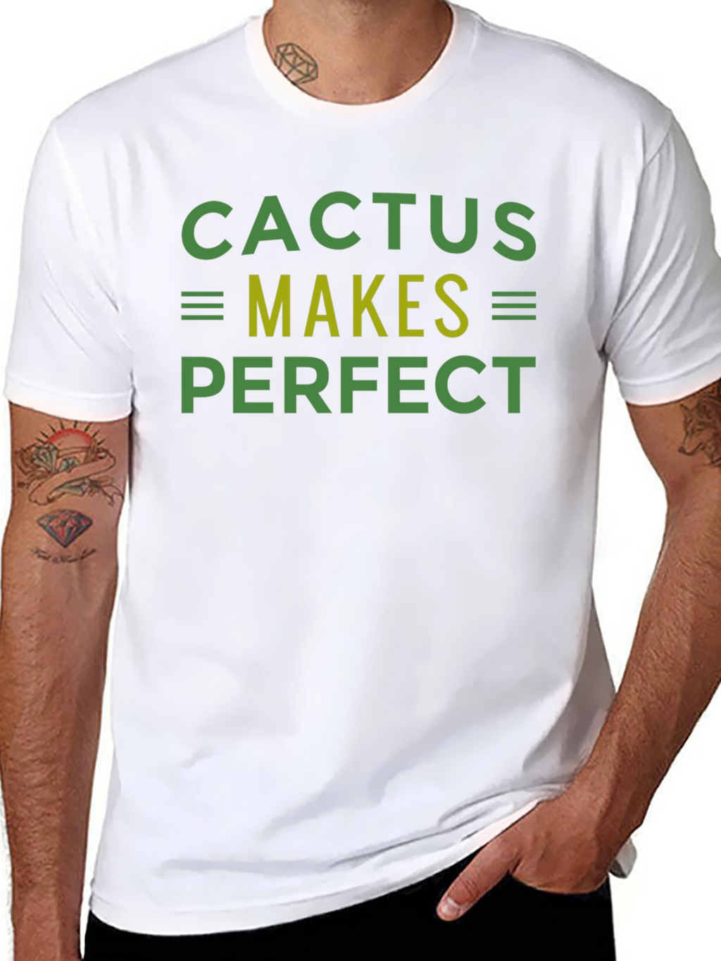 Cactus Makes Perfect Graphic Tee - Black Cotton T-Shirt