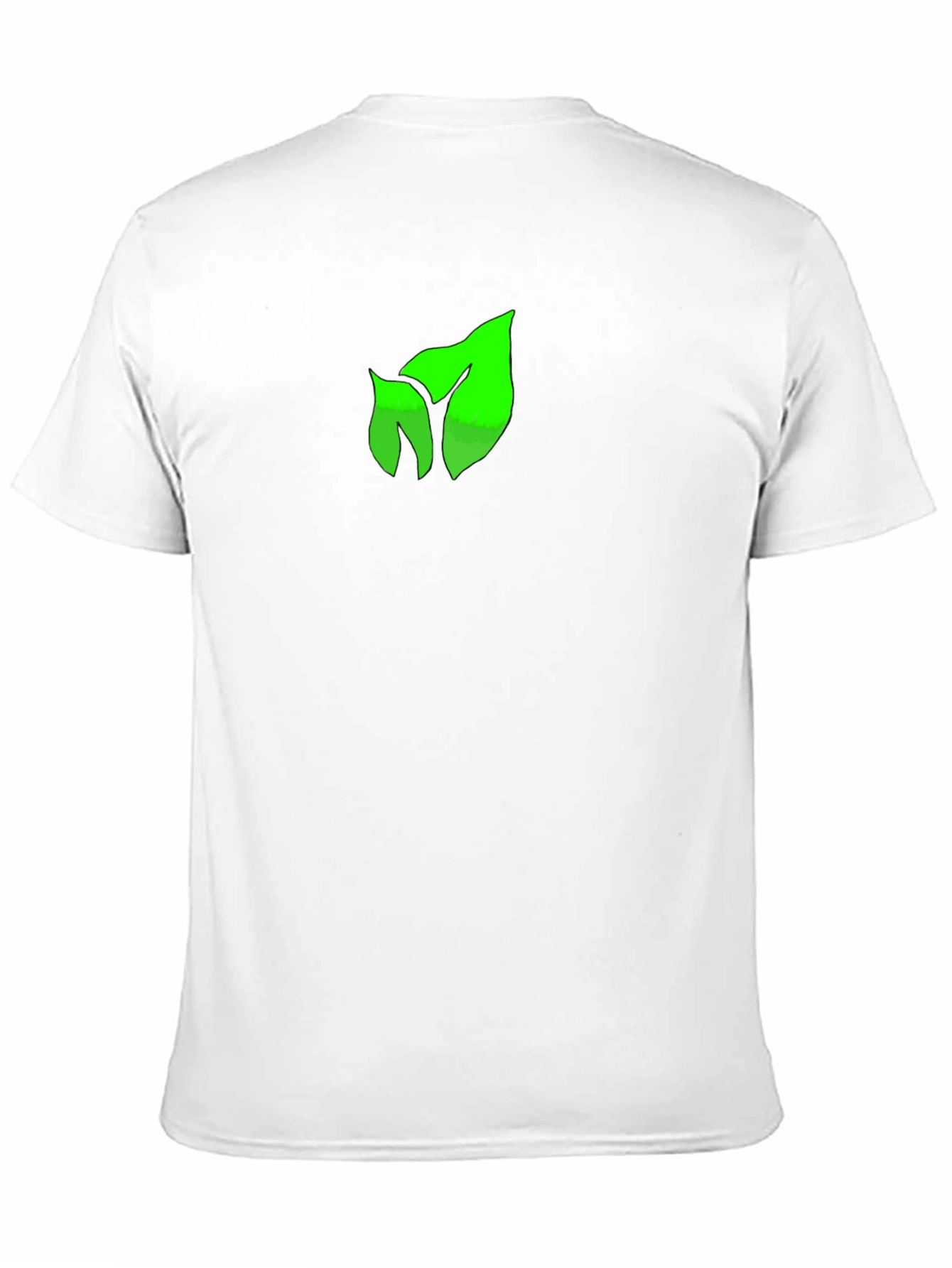 Green Leaf Graphic Black T-Shirt