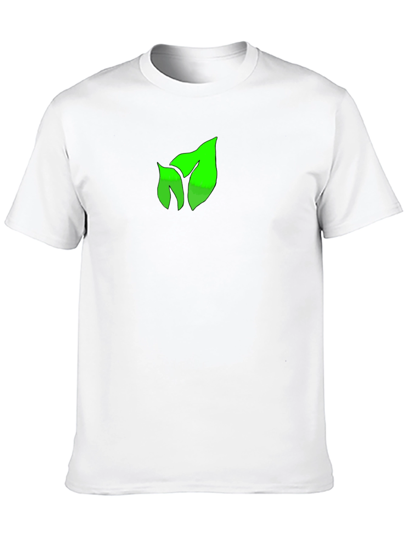 Green Leaf Graphic Black T-Shirt