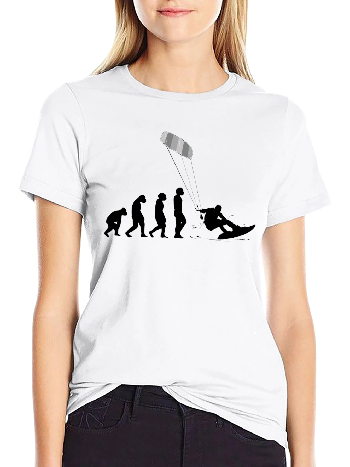 Evolution of Kiteboarding T-Shirt - Black Cotton Tee