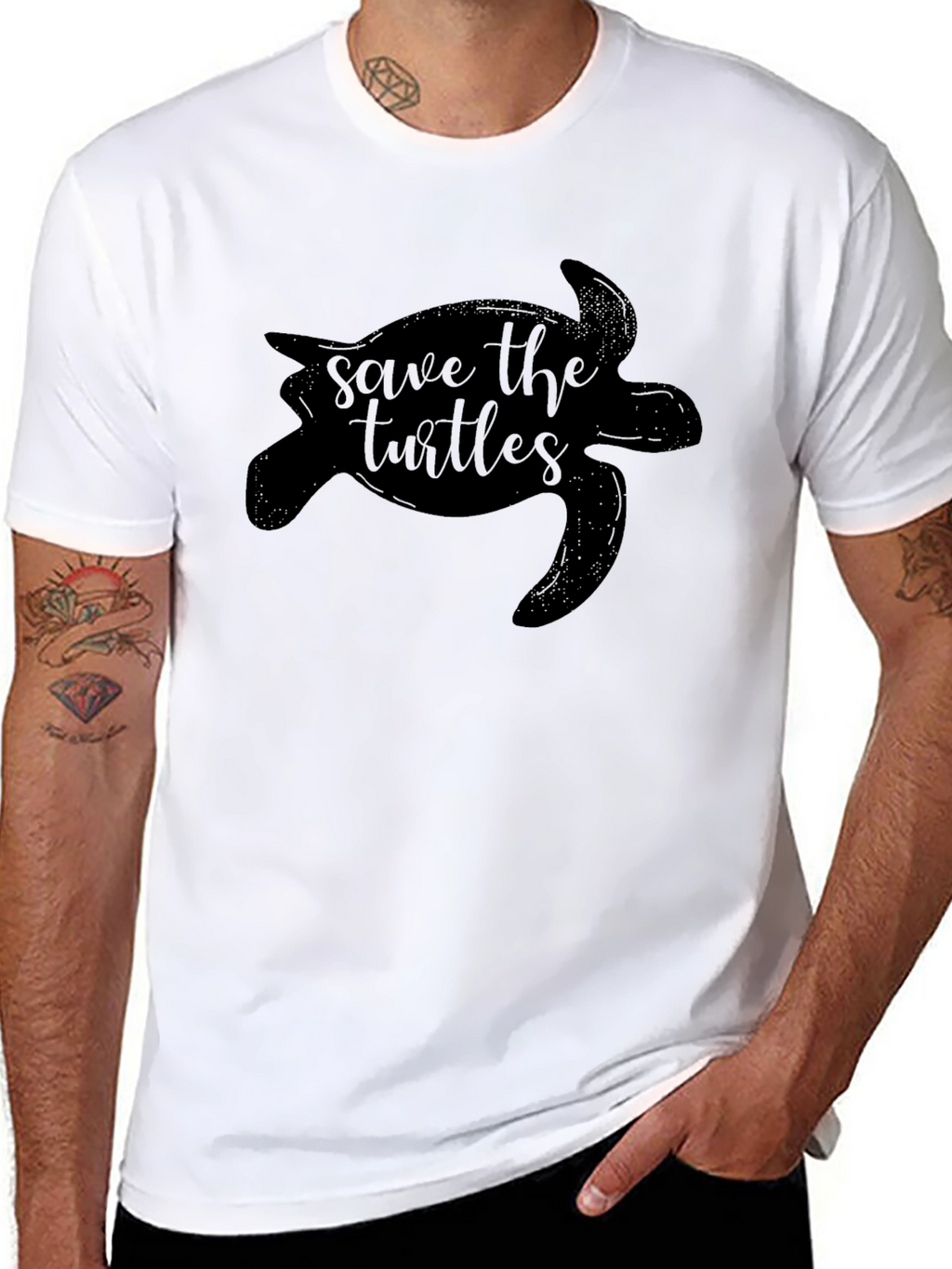 Save the Turtles Graphic Tee - Black