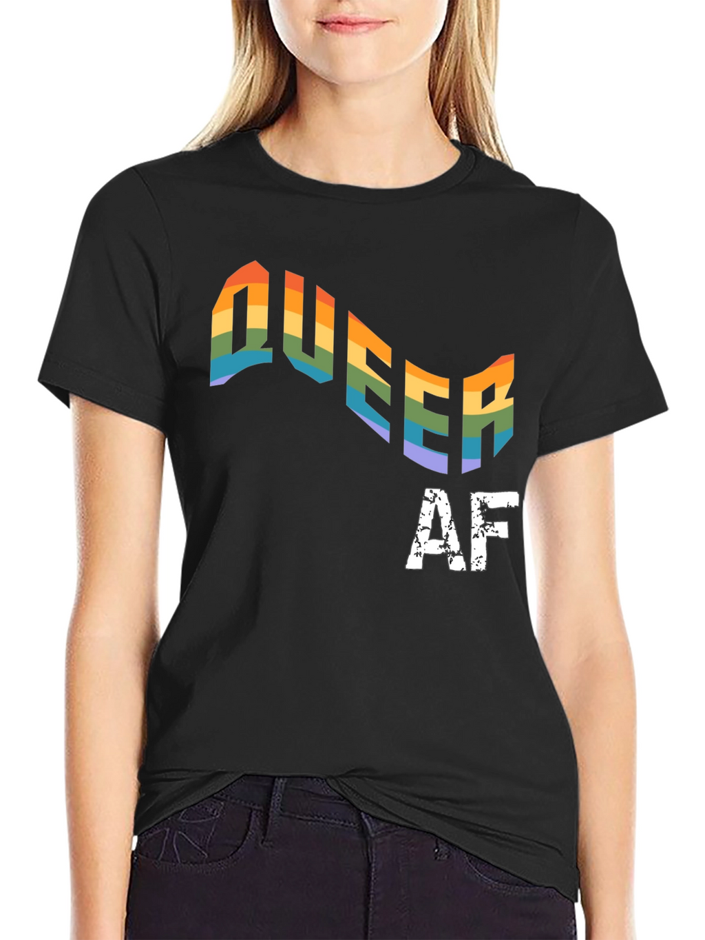 Queer AF Rainbow Pride T-Shirt