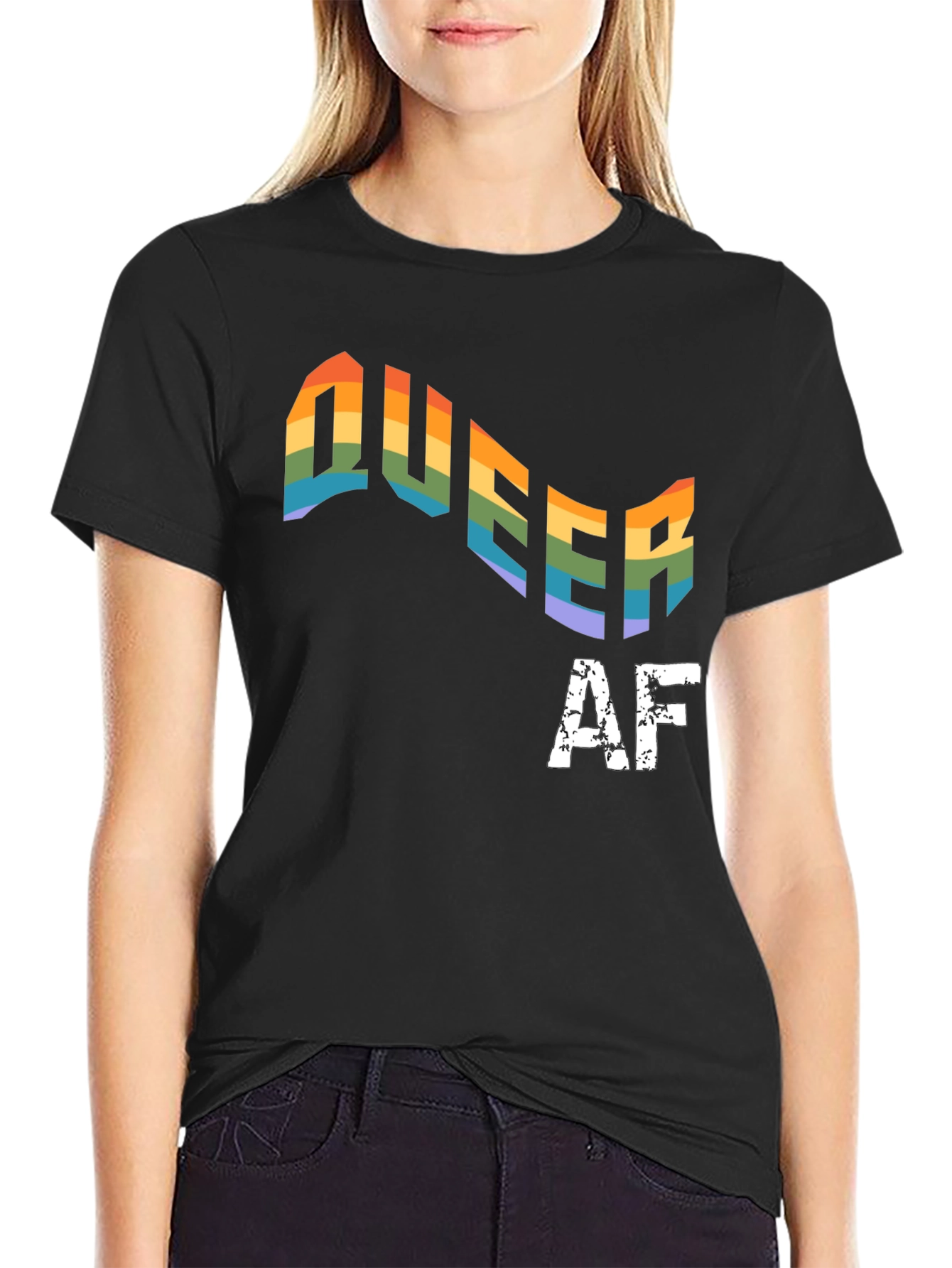 Queer AF Rainbow Pride T-Shirt